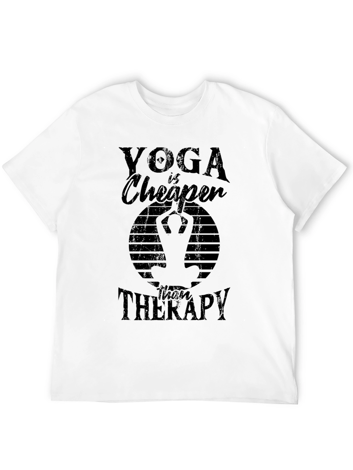 Black Yoga is Cheaper Than Therapy Graphic Tee view 12