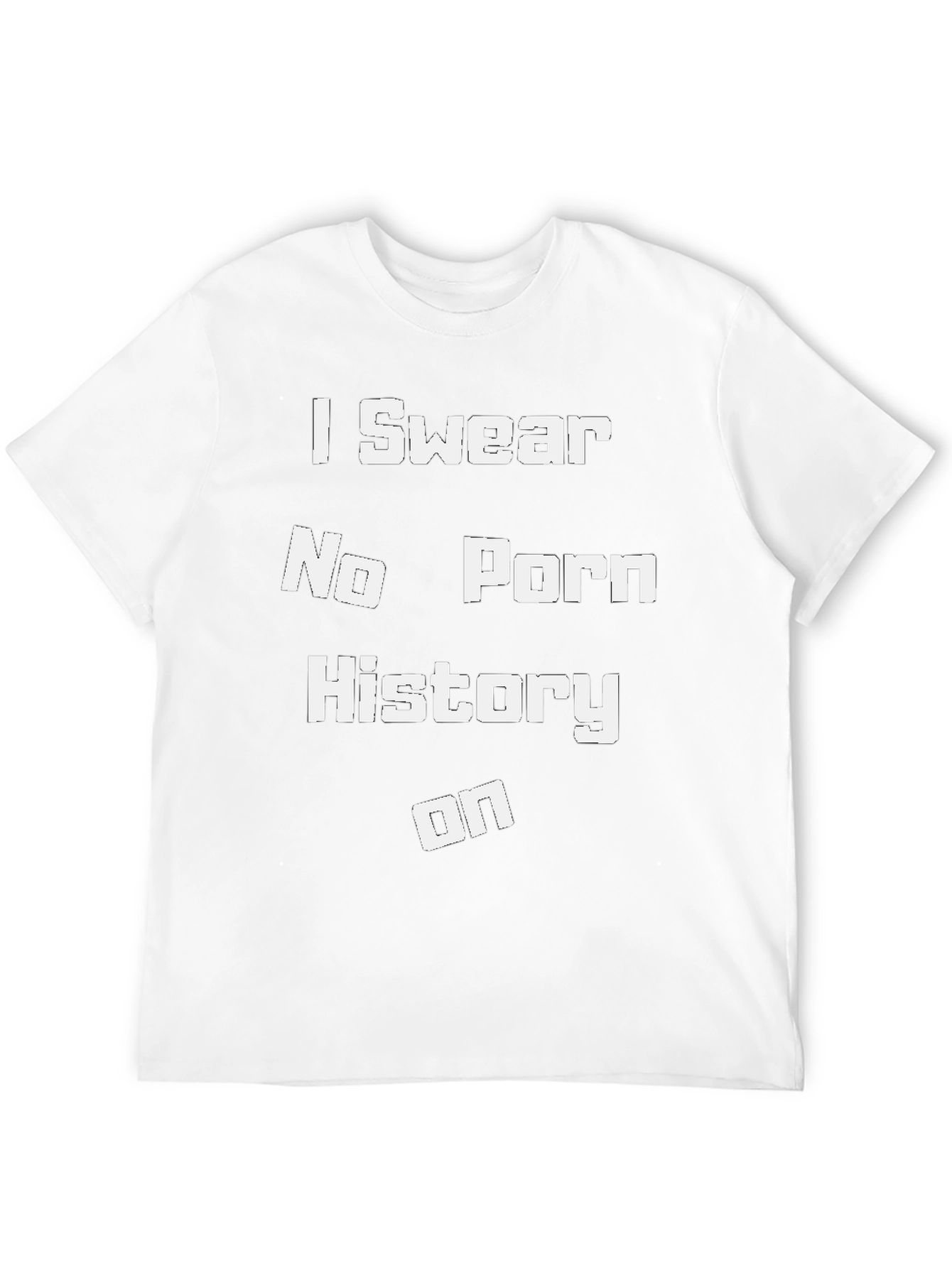 Black Funny "I Swear No Porn History" Black Graphic T-Shirt view 12