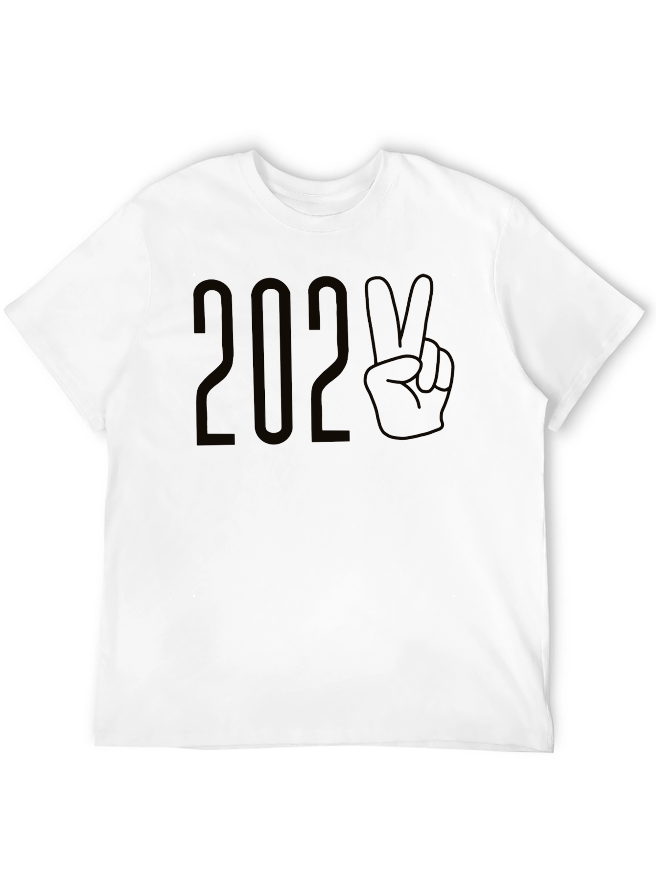 Black 2020 Peace Hand T-Shirt | Casual Fashion Top view 12