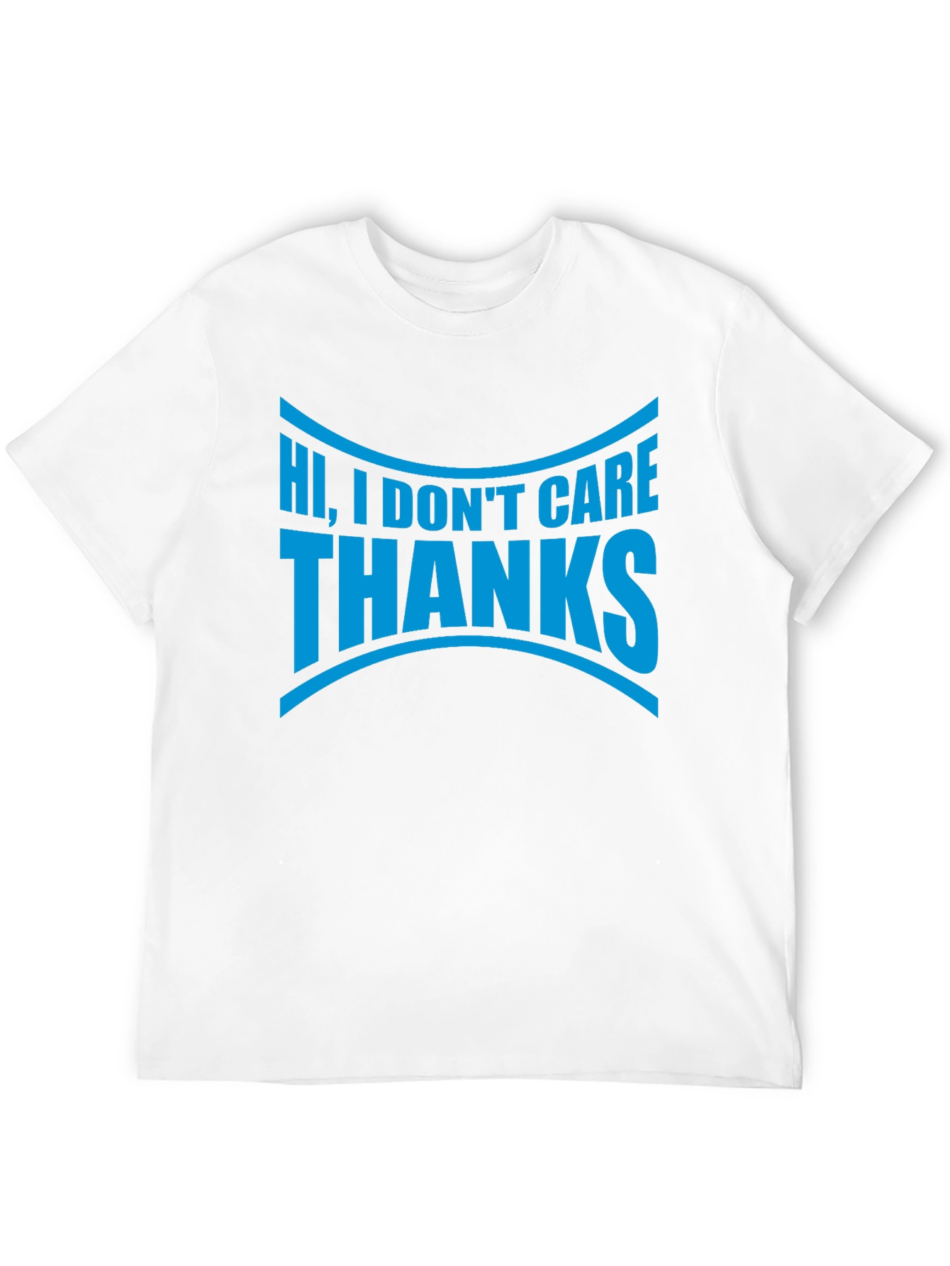Black Funny "I Don't Care Thanks" Graphic Tee - Black view 12