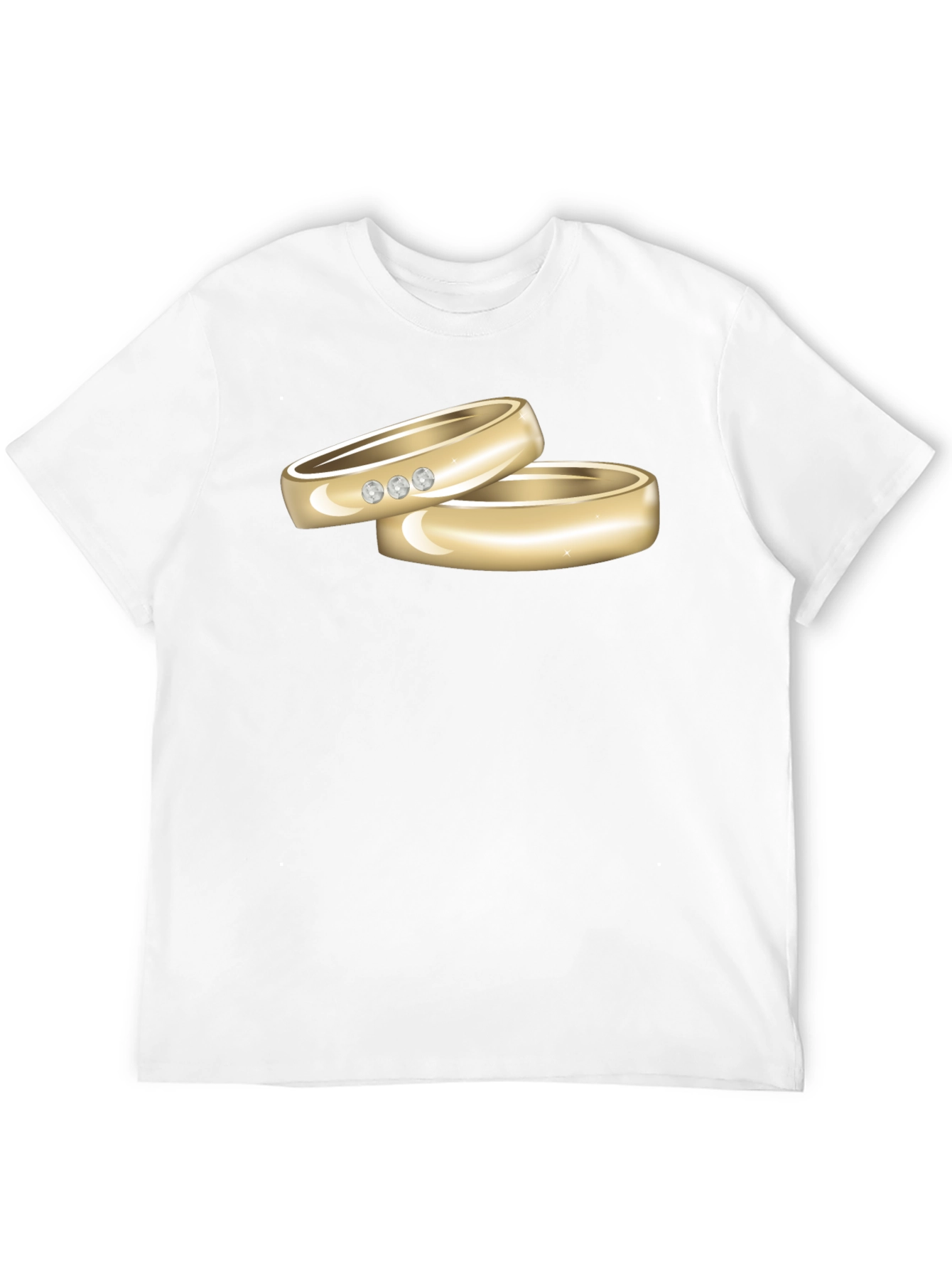 Black Wedding Rings Graphic Tee - Stylish Black T-Shirt view 12