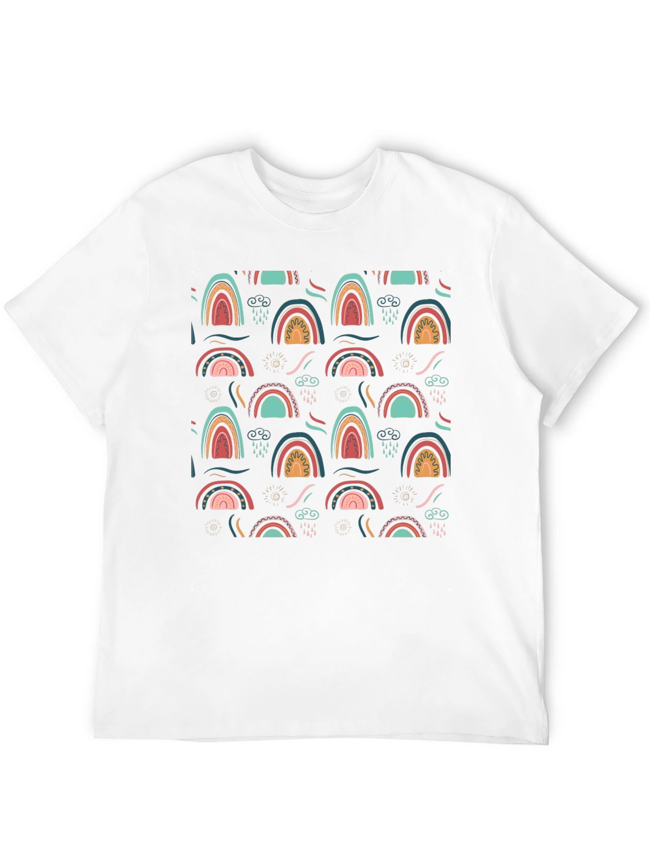 Black Rainbow Pattern Graphic Tee - Black view 12