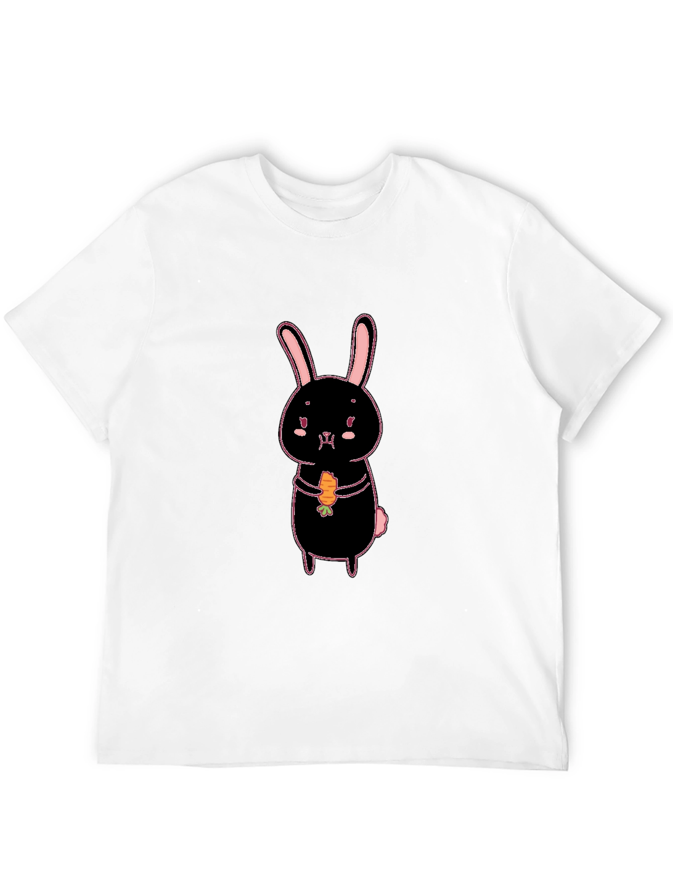 Black Black Bunny Carrot T-Shirt - Cute Graphic Tee view 12