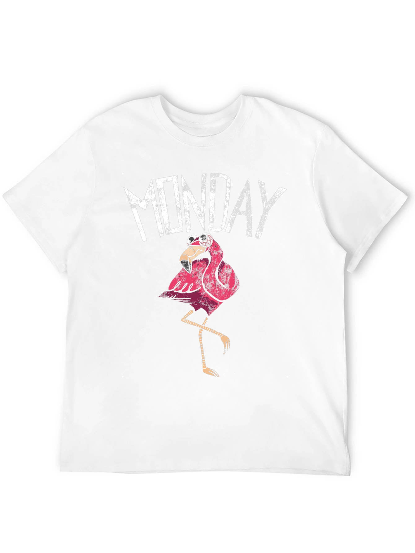 Black Funny Monday Flamingo Graphic T-Shirt - Black view 12