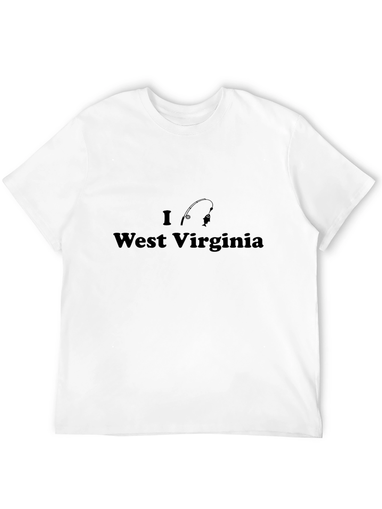 Black I Love Fishing West Virginia Black T-Shirt view 12