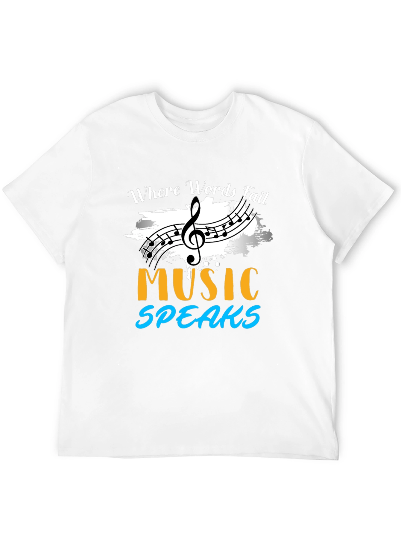 Black Music Speaks Graphic T-Shirt - Where Words Fail Design view 12