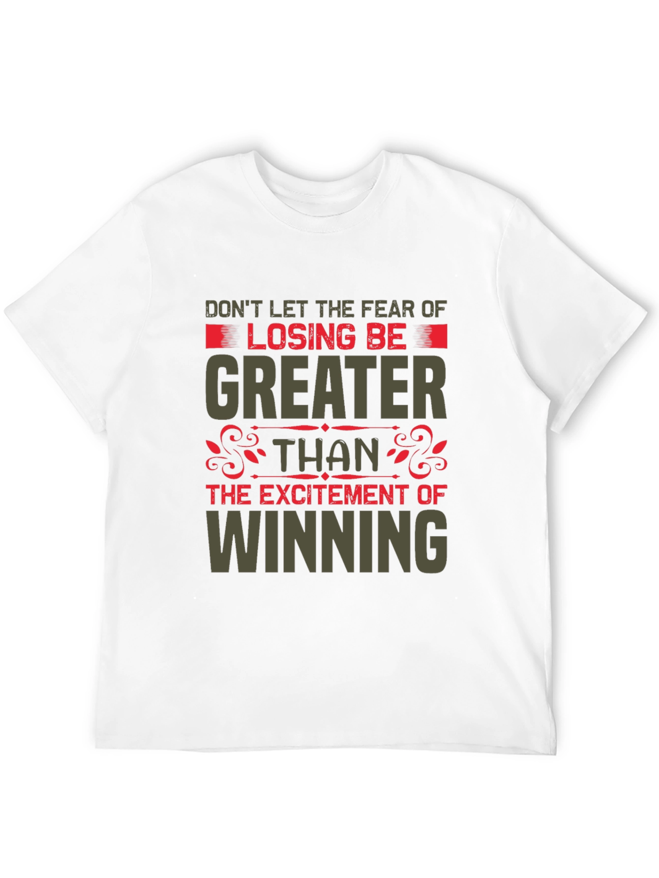 Black Motivational Graphic Tee - Don't Fear Losing view 12