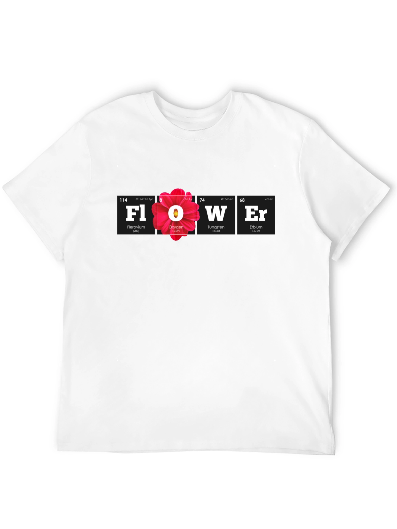 Black Periodic Table Flower Graphic Tee view 12