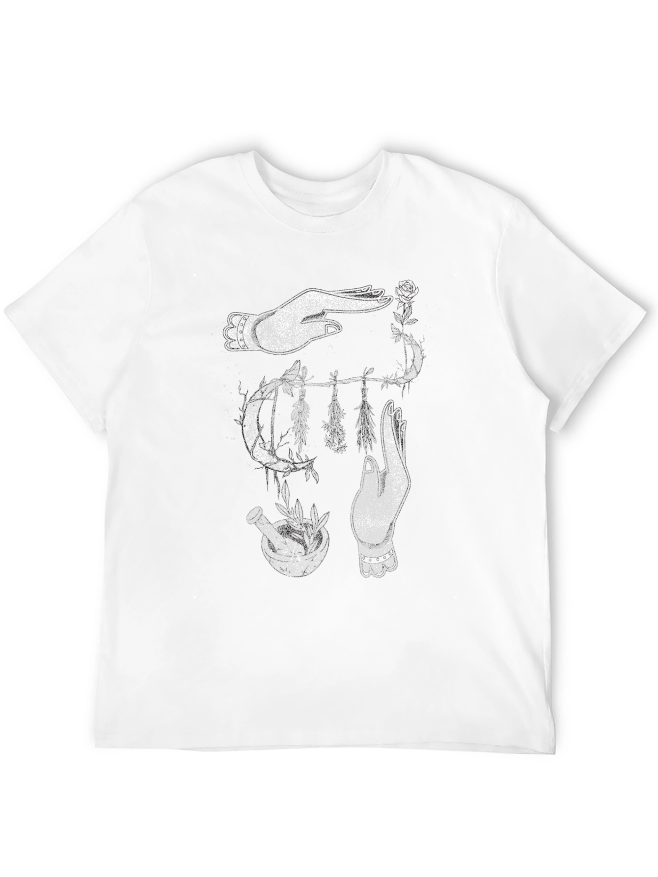 Black Mystic Hands Graphic T-Shirt - Unisex Black Tee view 12