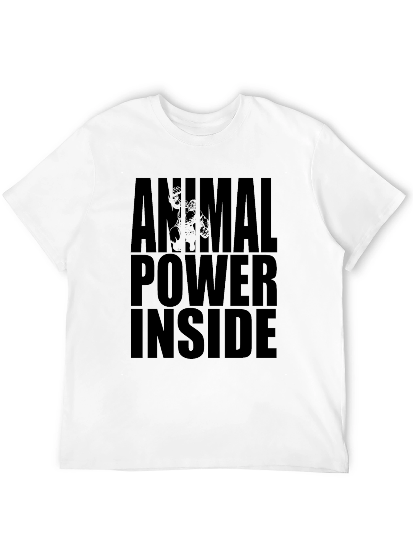 Black Animal Power Inside Black Graphic Tee view 12
