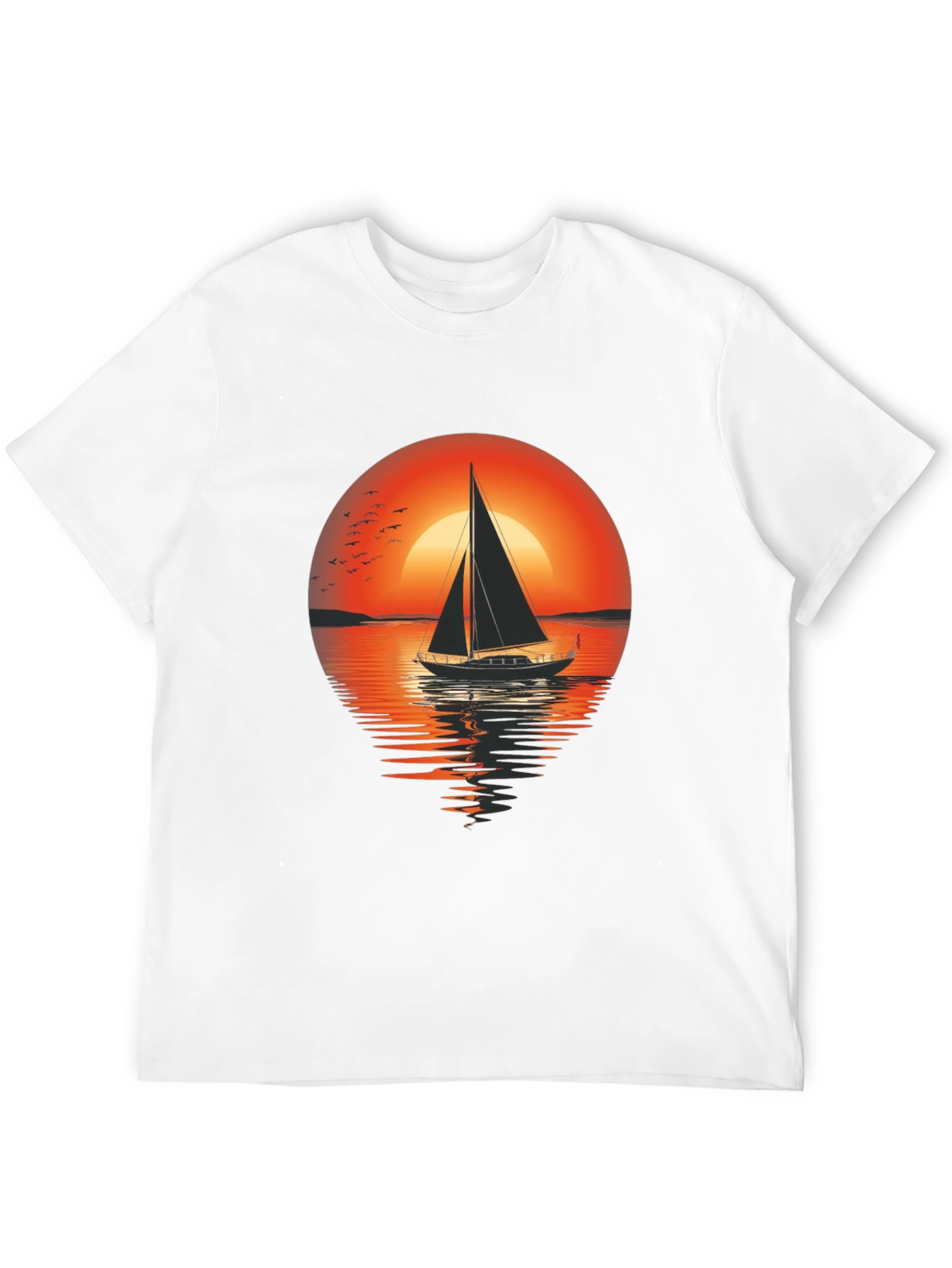 Black Sunset Sailboat Graphic Tee - Comfort Fit view 12