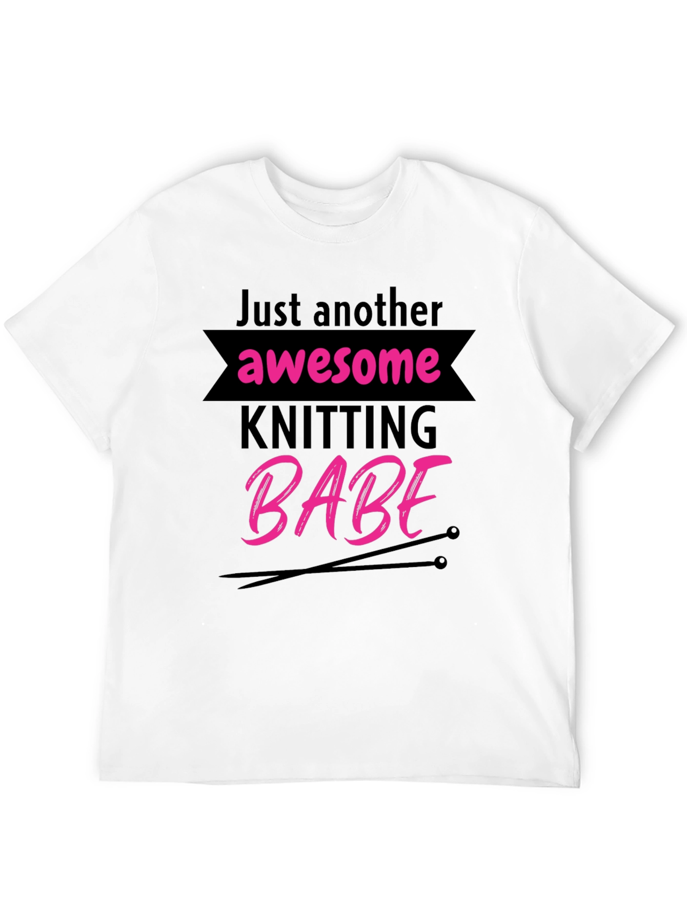 Black Awesome Knitting Babe T-Shirt - Novelty Tee view 12