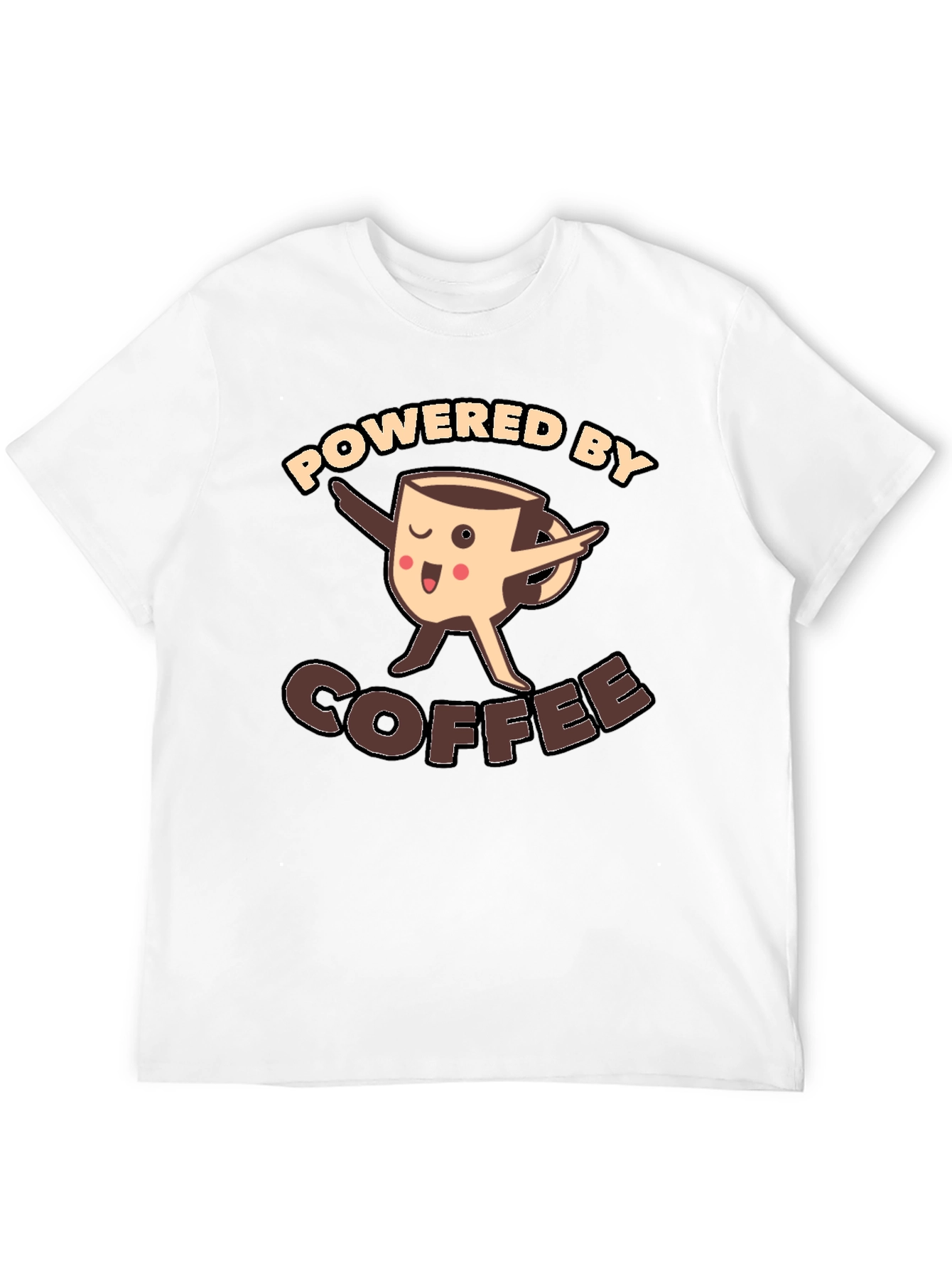Black Powered By Coffee Funny T-Shirt view 12