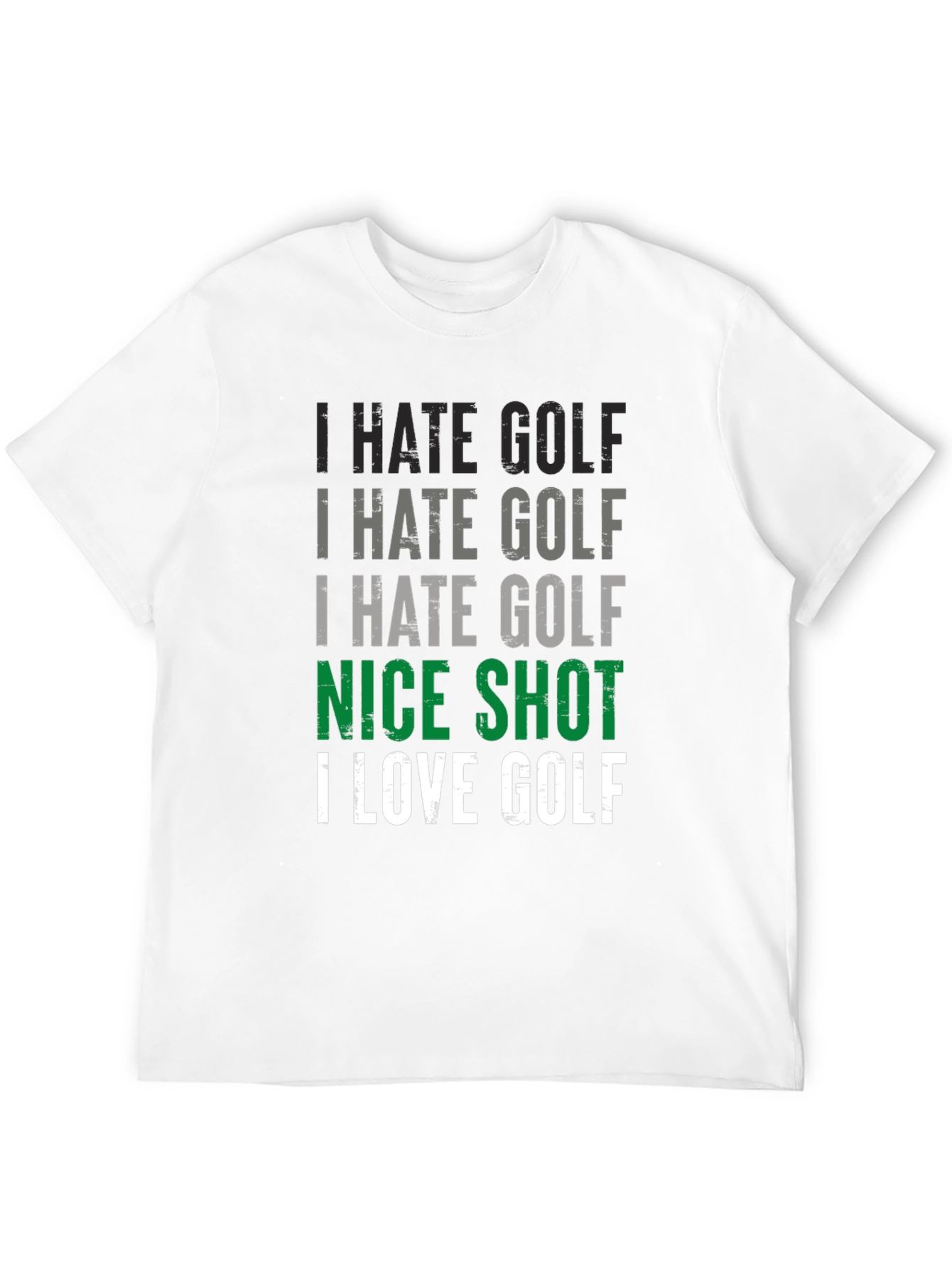 Black Funny Golf T-Shirt - I Hate Golf Nice Shot view 12