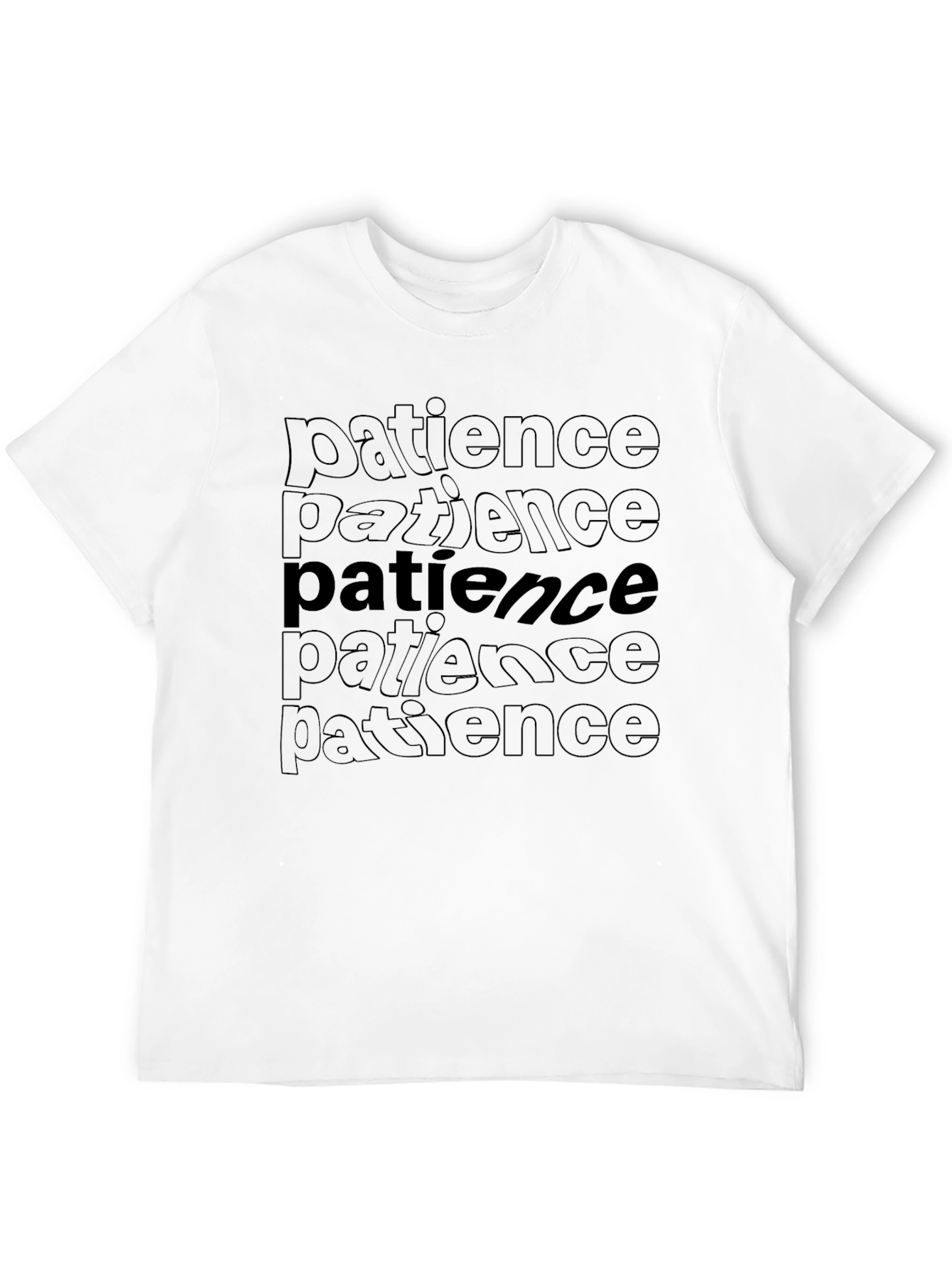 Black Patience T-Shirt - Black Graphic Tee view 12