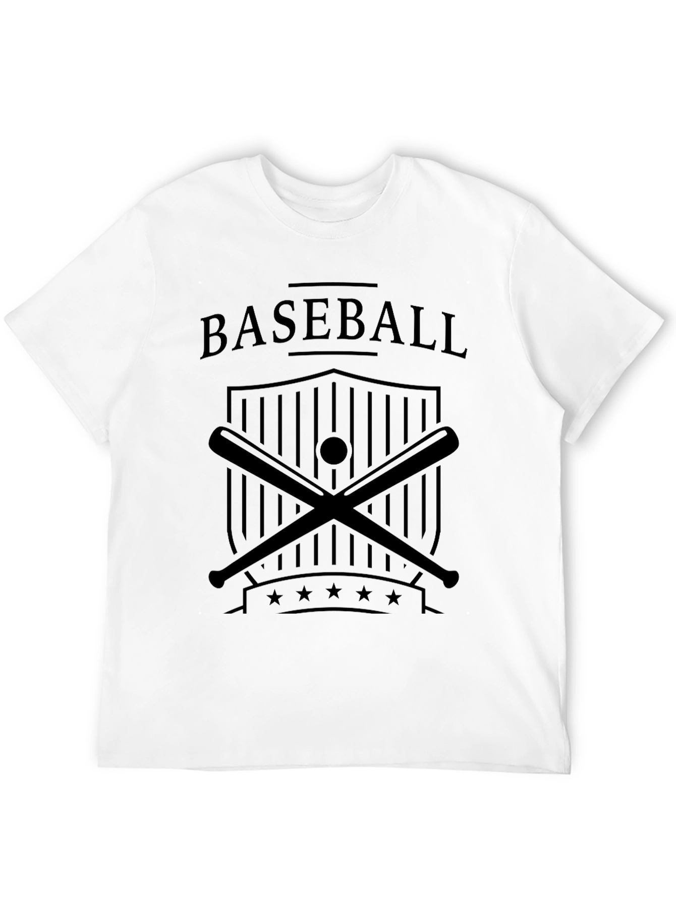 Black Baseball Graphic Tee - Black Cotton T-Shirt for Men view 12