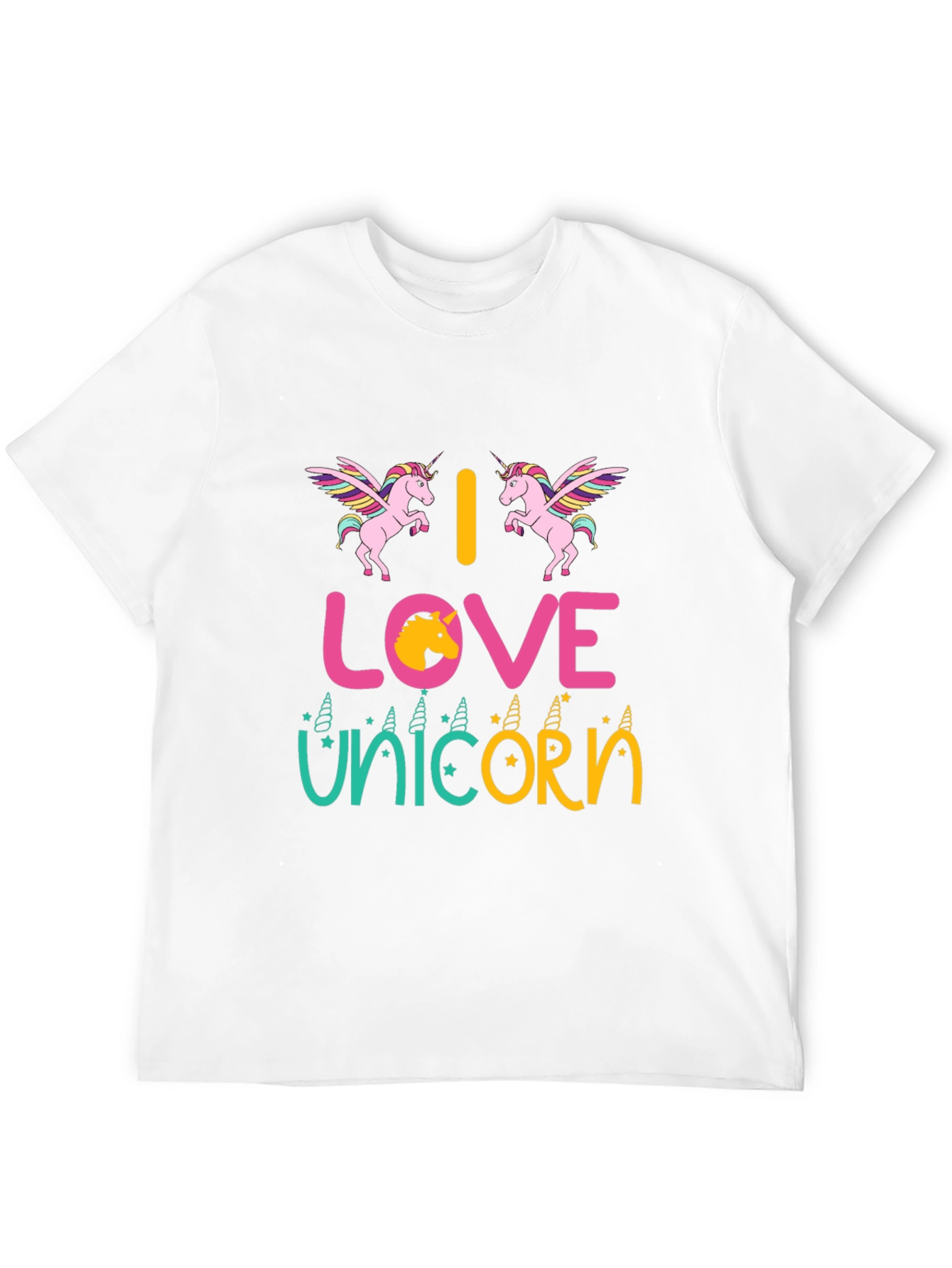 Black I Love Unicorns Graphic T-Shirt view 12