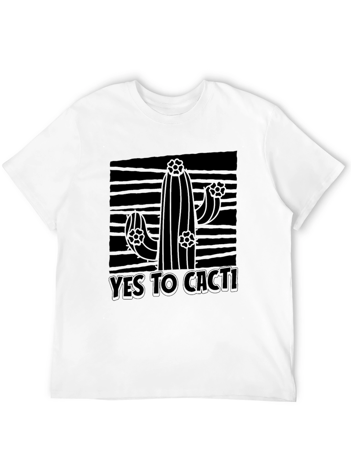 Black Yes To Cacti Graphic Tee - Black Cotton Blend view 12