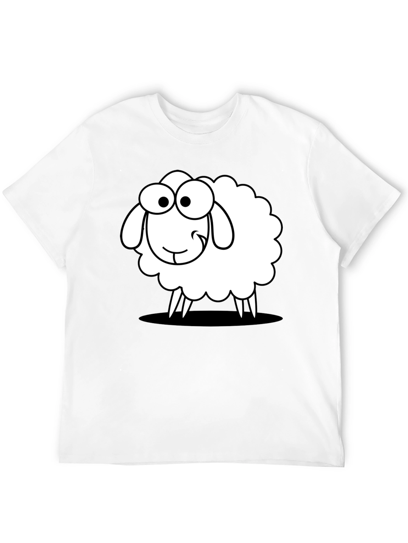 Black Funny Sheep Graphic Black T-Shirt - Unisex Cotton Tee view 12