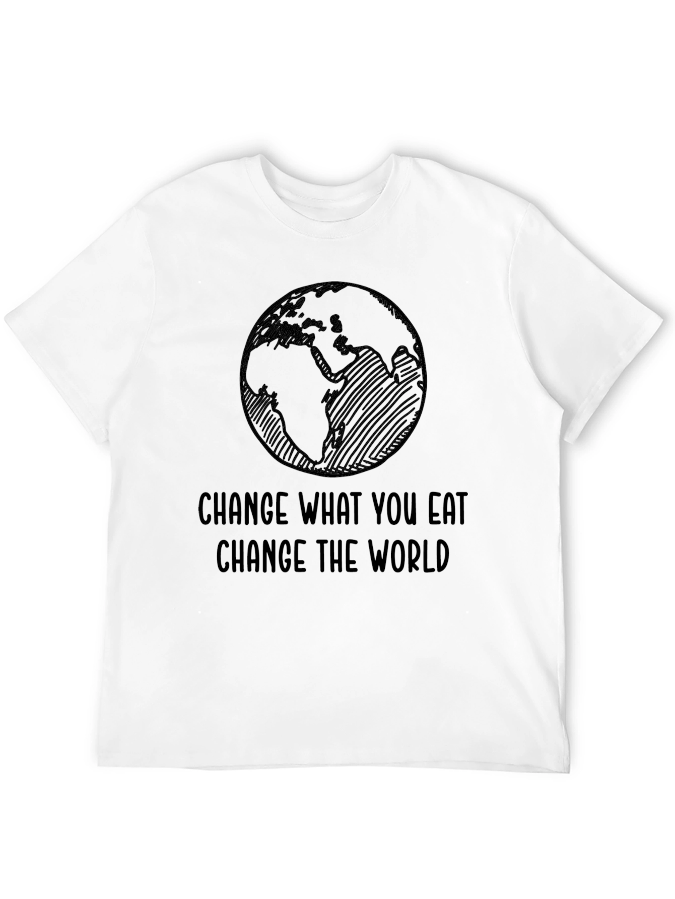 Black Eco-Friendly Graphic Tee - Change What You Eat view 12