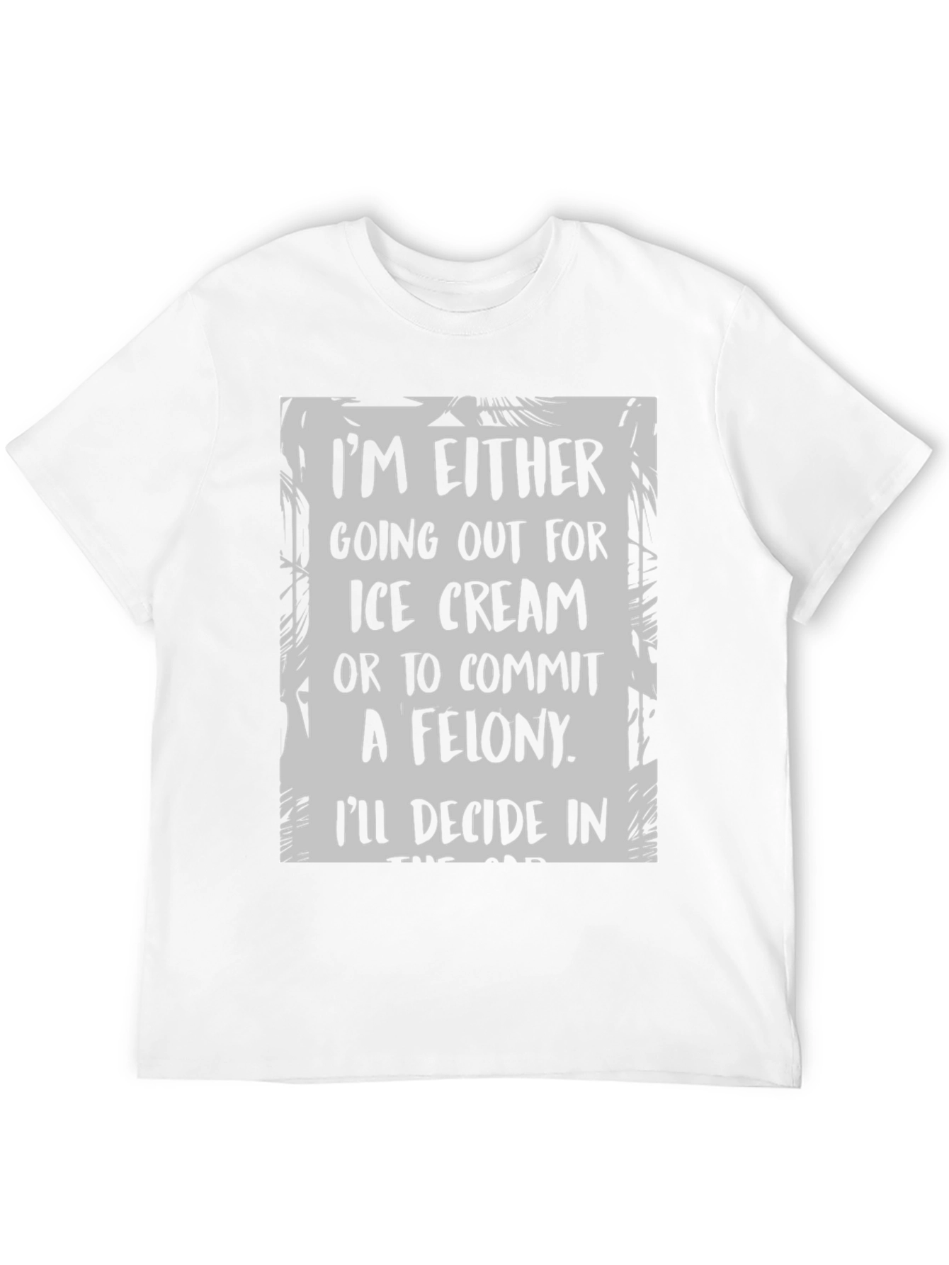 Black Funny "Ice Cream or Felony" Graphic T-Shirt view 12
