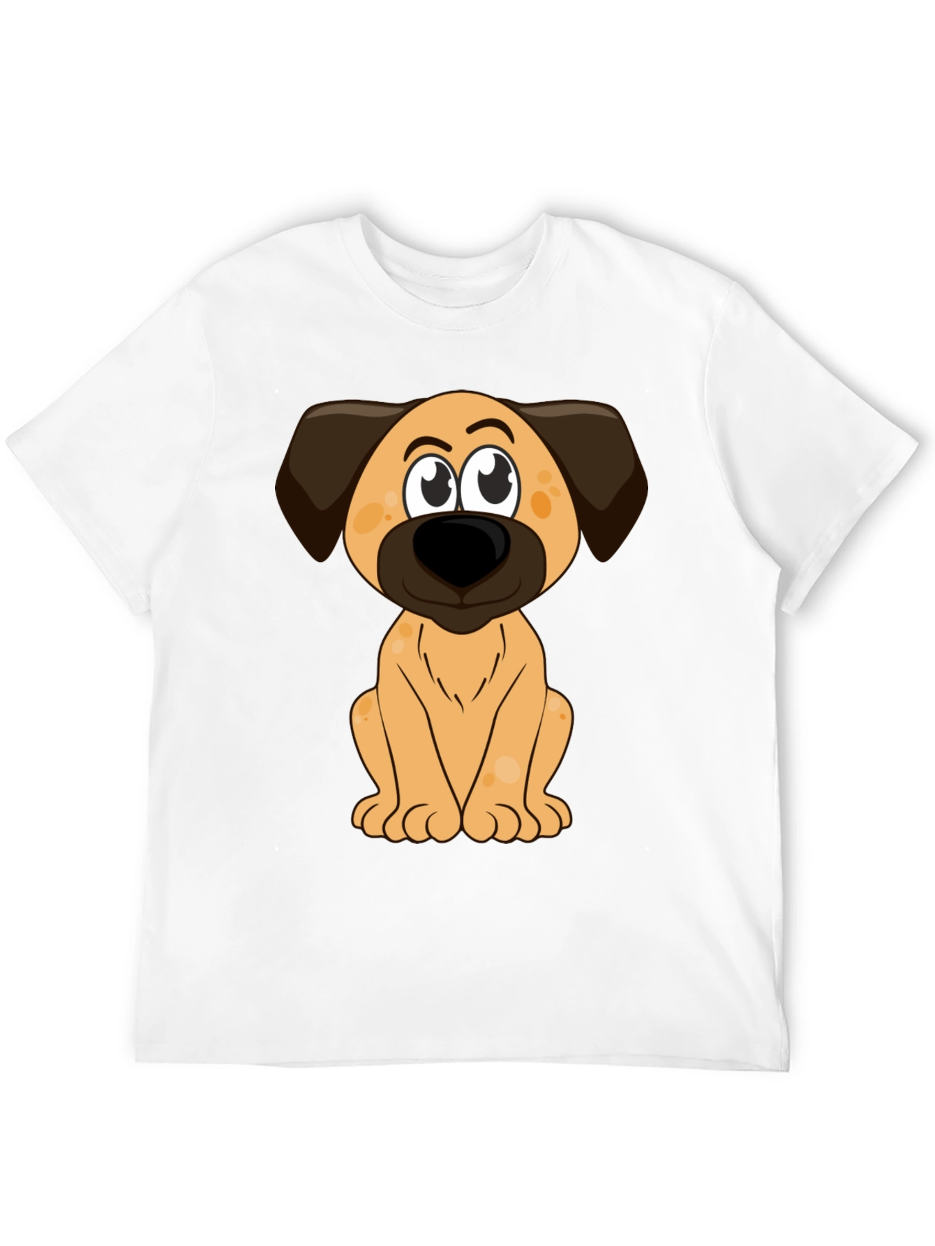Black Cartoon Dog Print Black T-Shirt view 12