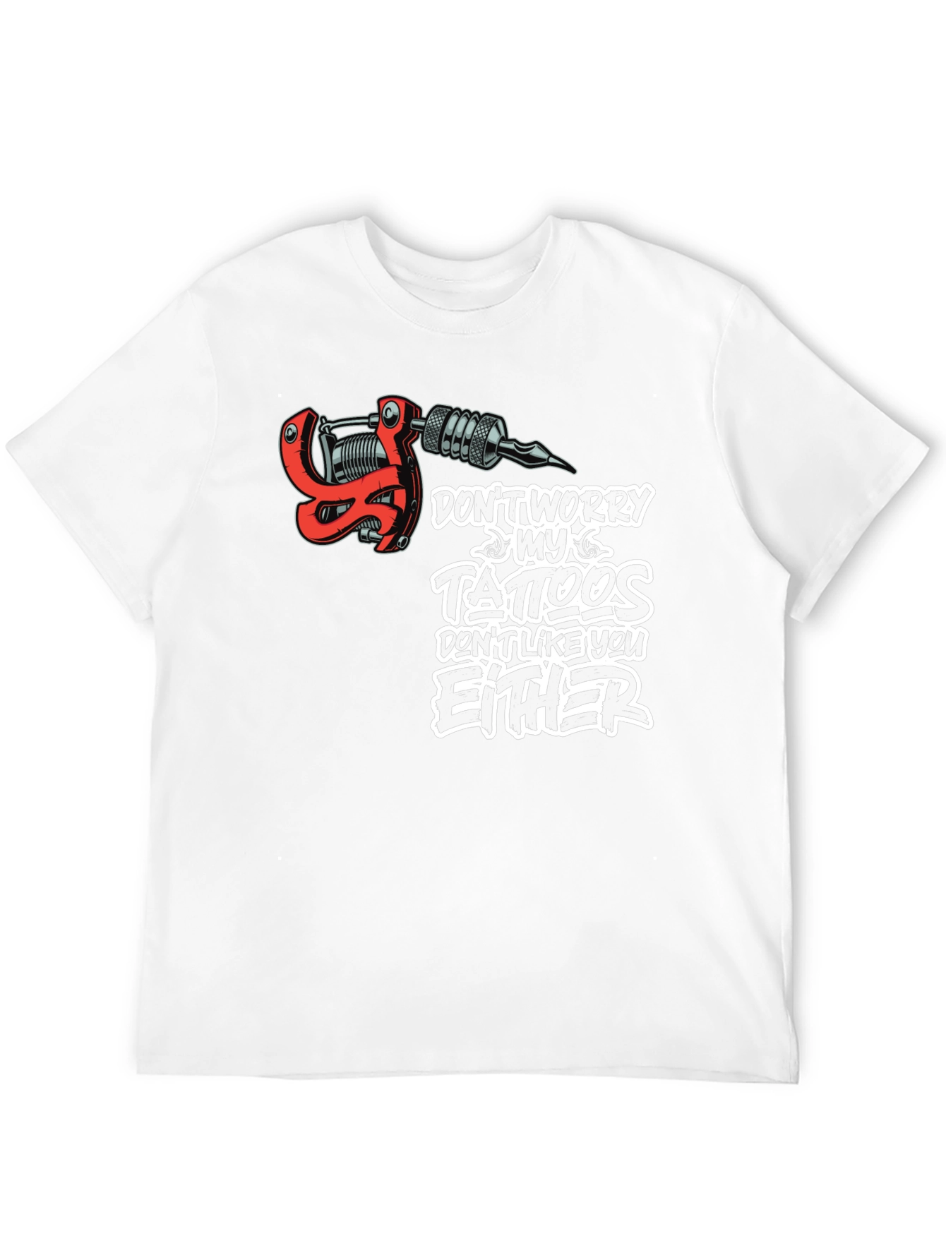 Black Tattoo Lover T-Shirt - Don't Worry My Tattoos view 12