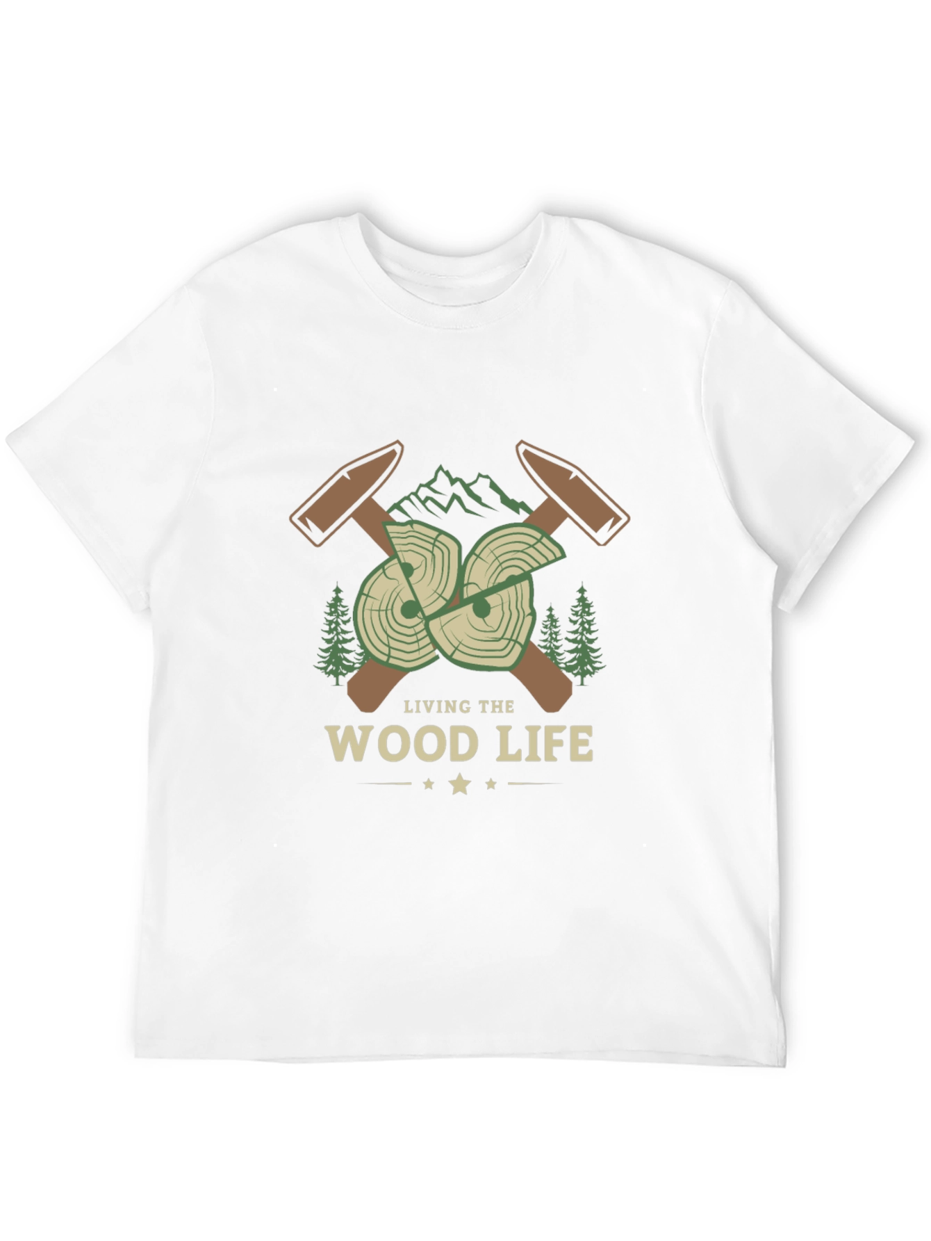 Black Living the Wood Life T-Shirt - Lumberjack Design view 12