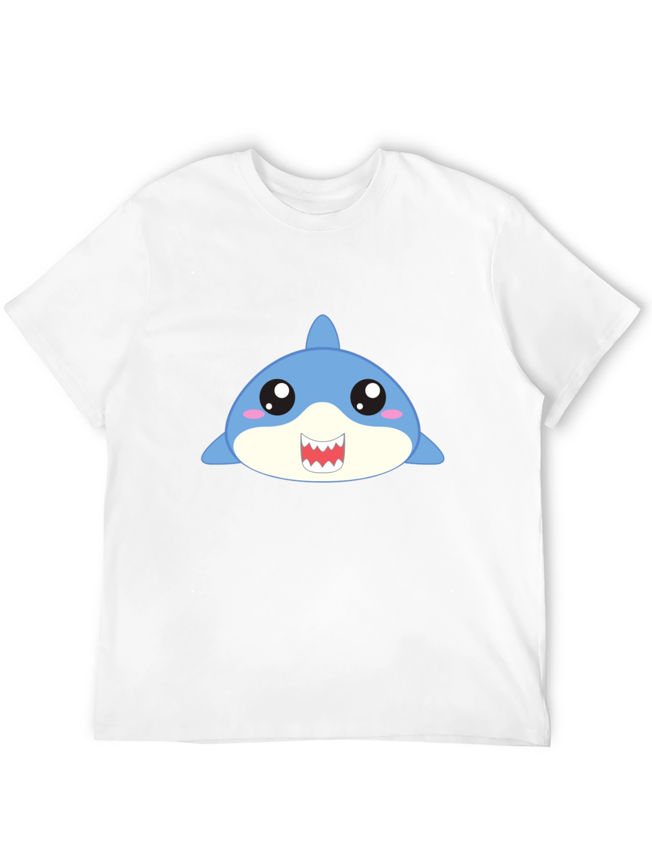 Black Cute Cartoon Shark Graphic Black T-Shirt view 12