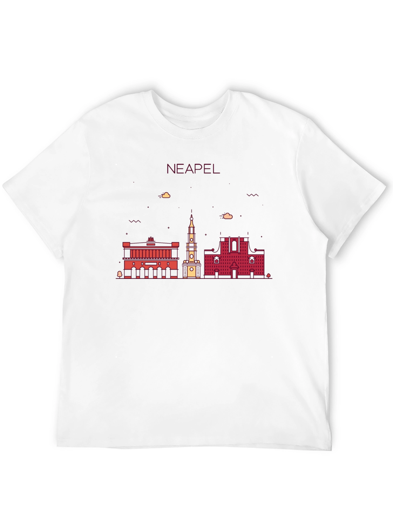 Black Neapel Skyline T-Shirt, Men's Black Graphic Tee view 12