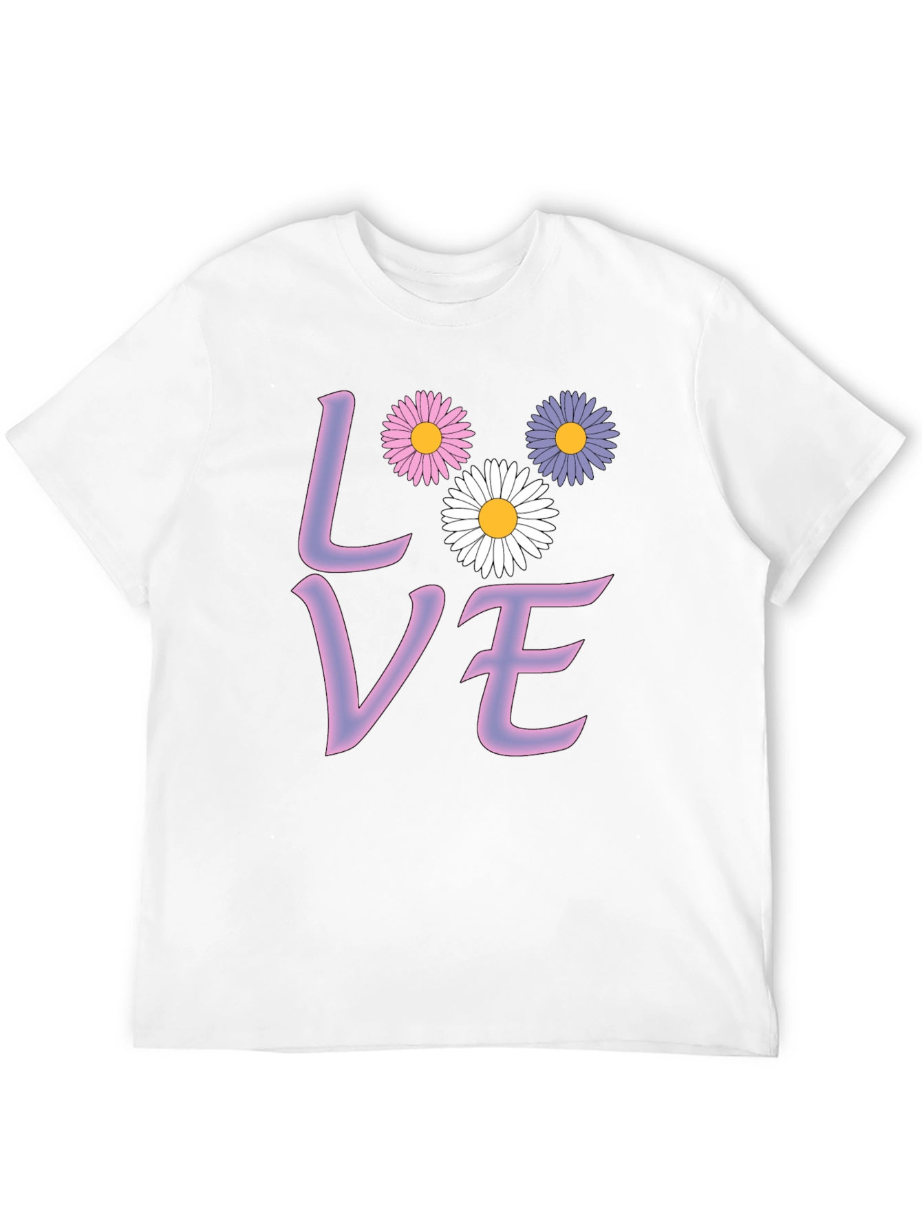 Black Love Floral Graphic Tee - Black Cotton Blend T-Shirt view 12