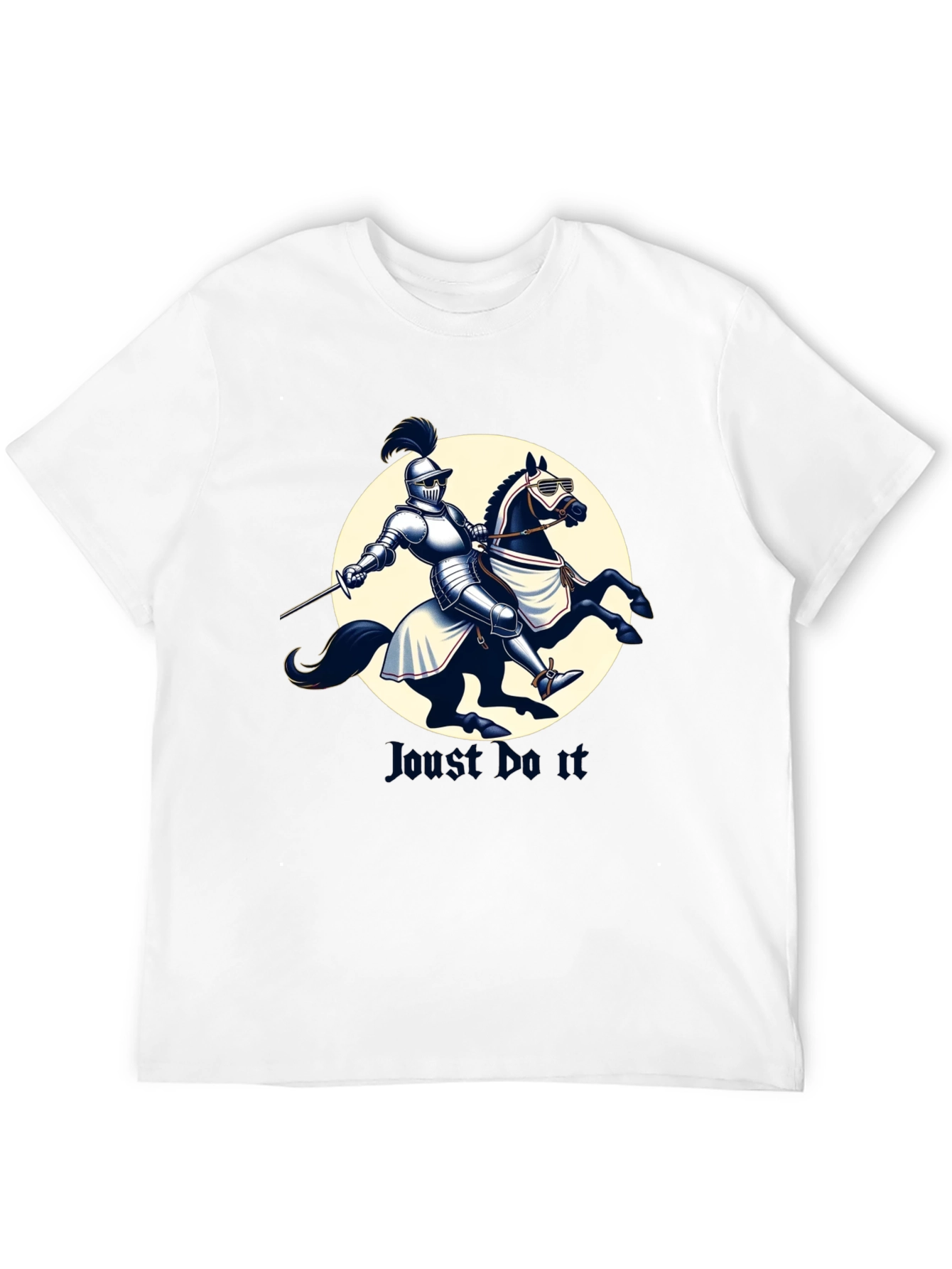 Black Joust Do It - Knight & Horse Graphic Tee view 12