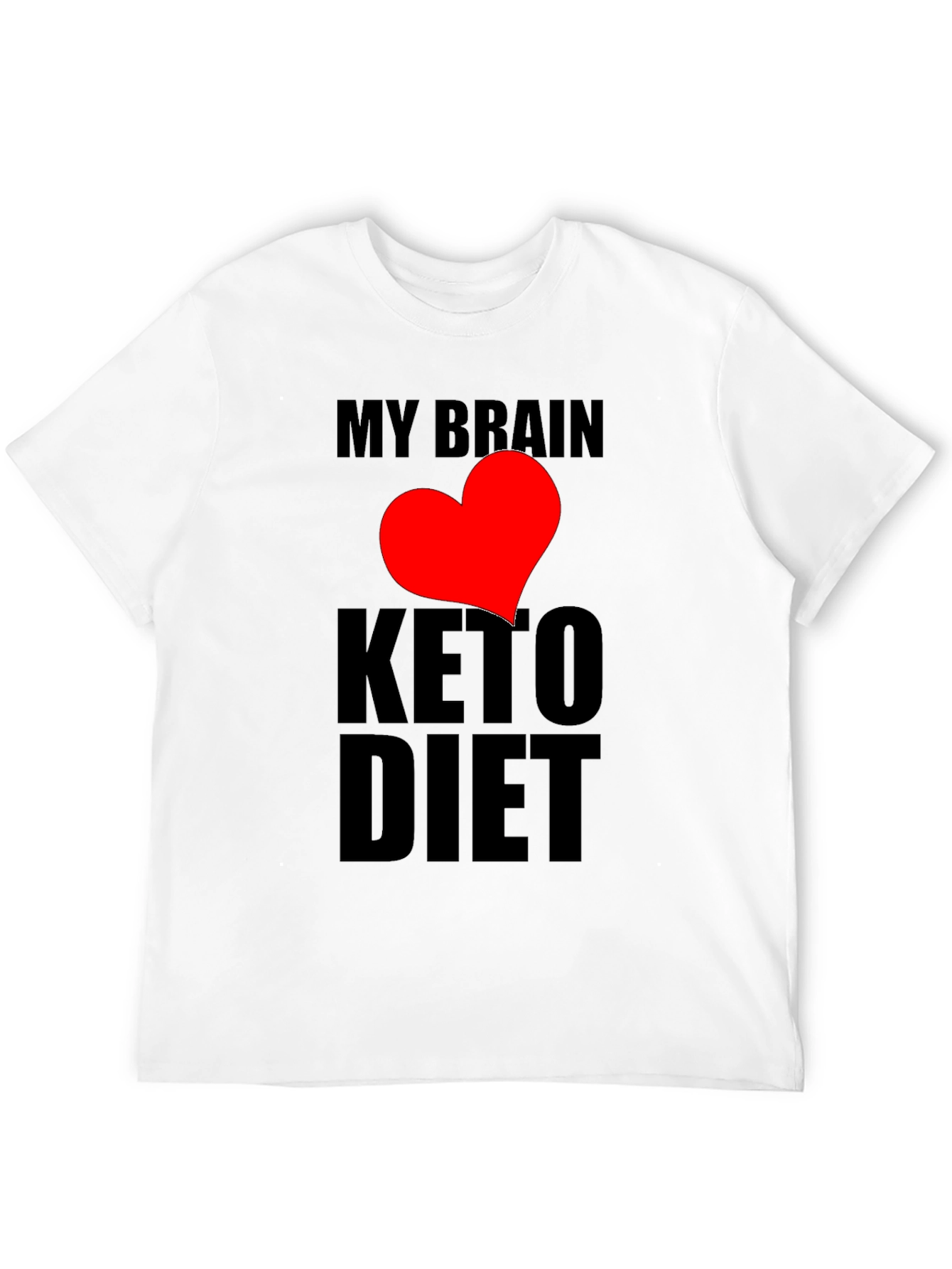Black My Brain Loves Keto Diet Black T-Shirt view 12