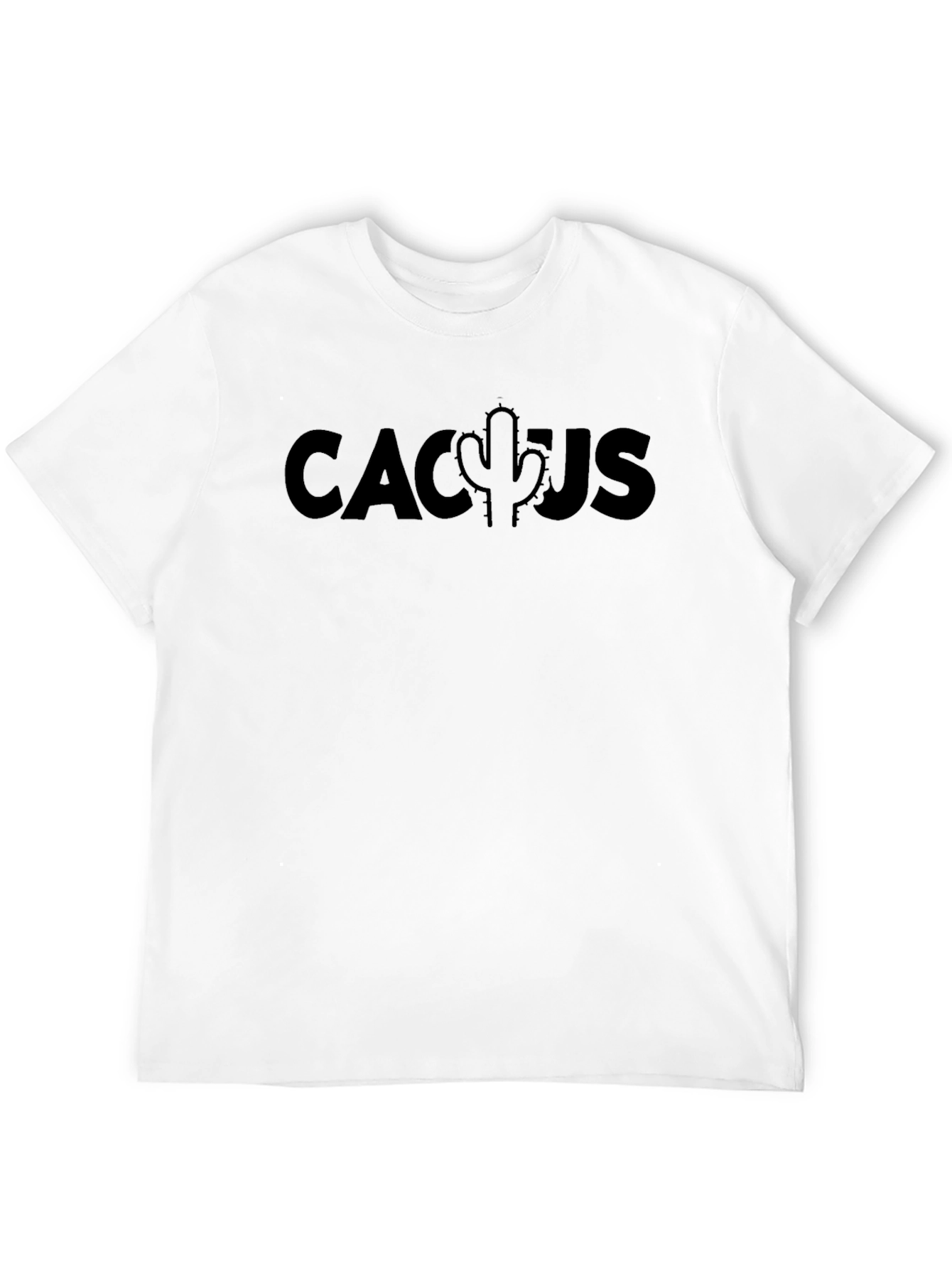 Black Men's Black Cactus Graphic Tee - Soft Cotton Blend view 12