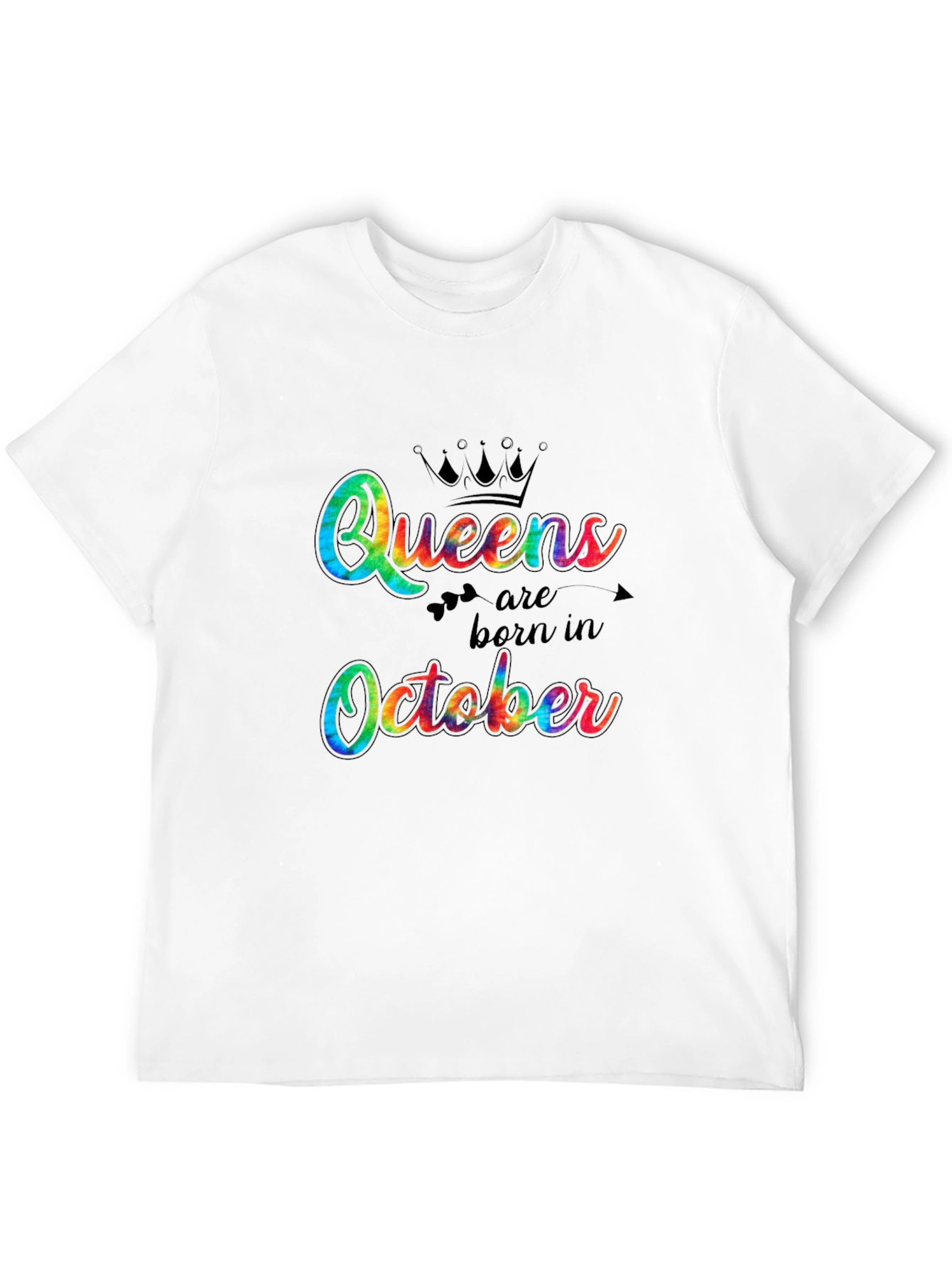 Black Queens Are Born in October Tie Dye T-Shirt view 12