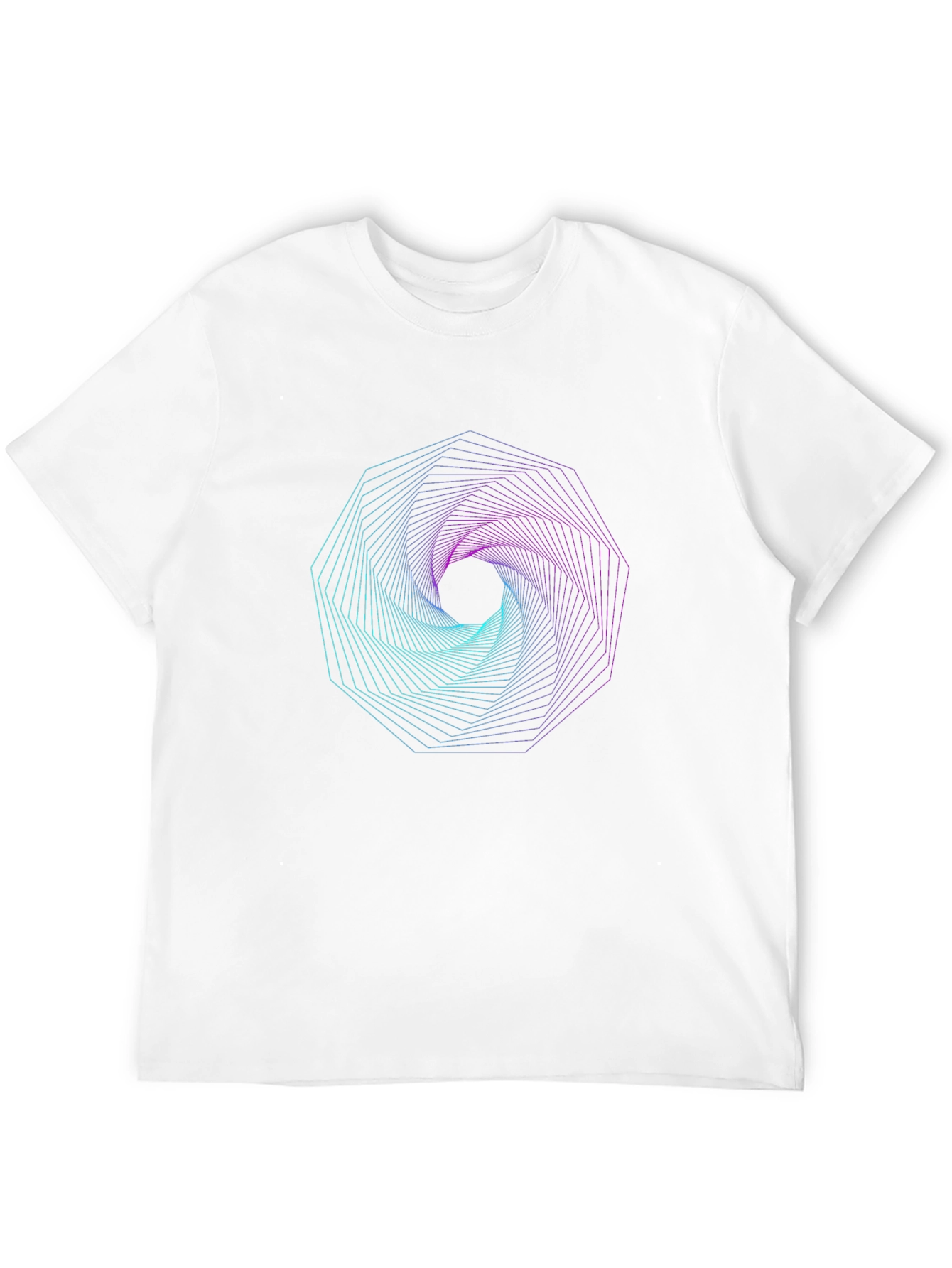 Black Geometric Vortex Graphic Print T-Shirt view 12