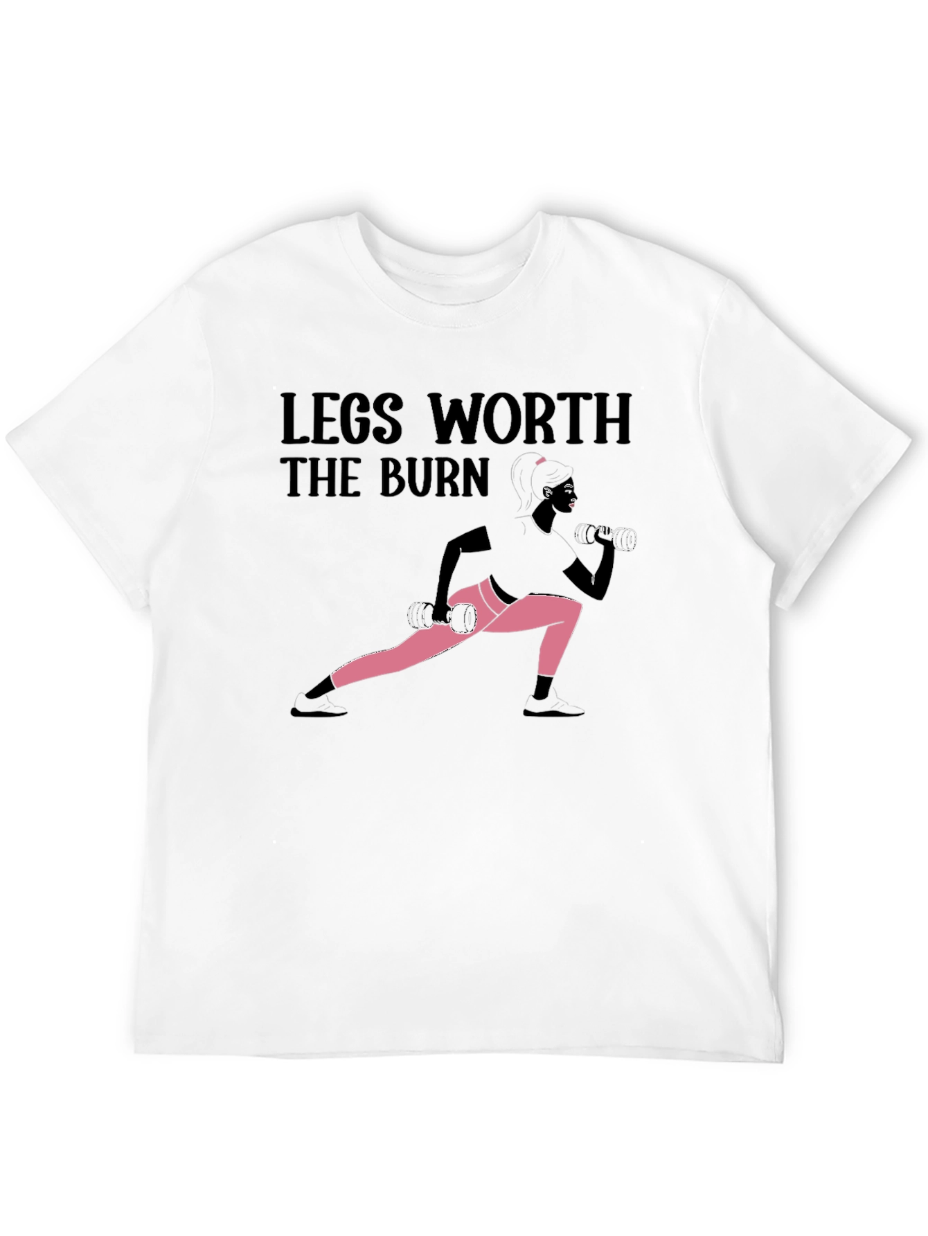 Black Legs Worth the Burn Workout T-Shirt view 12