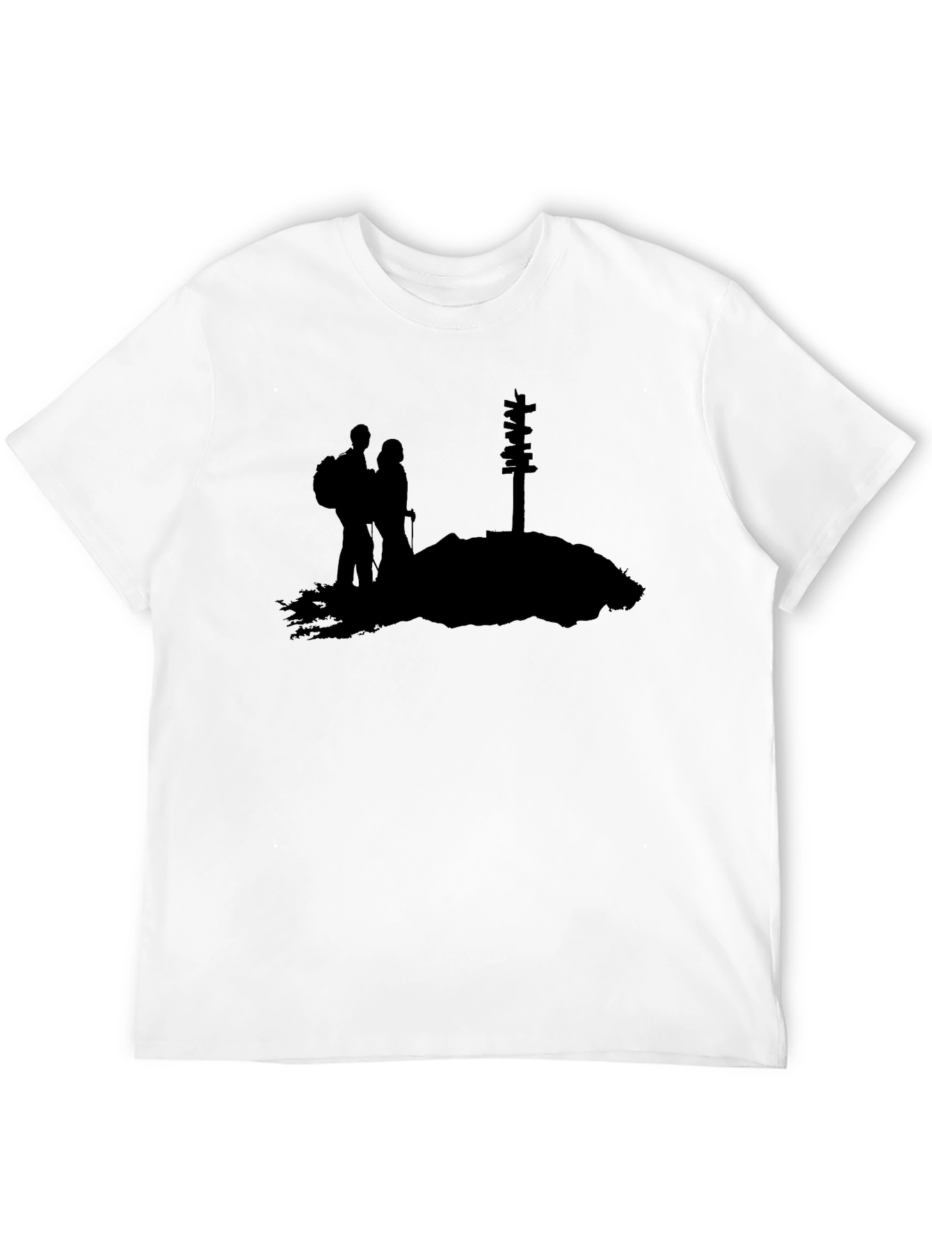 Black Hiking Couple Graphic Tee - Mountain Adventure Shirt view 12