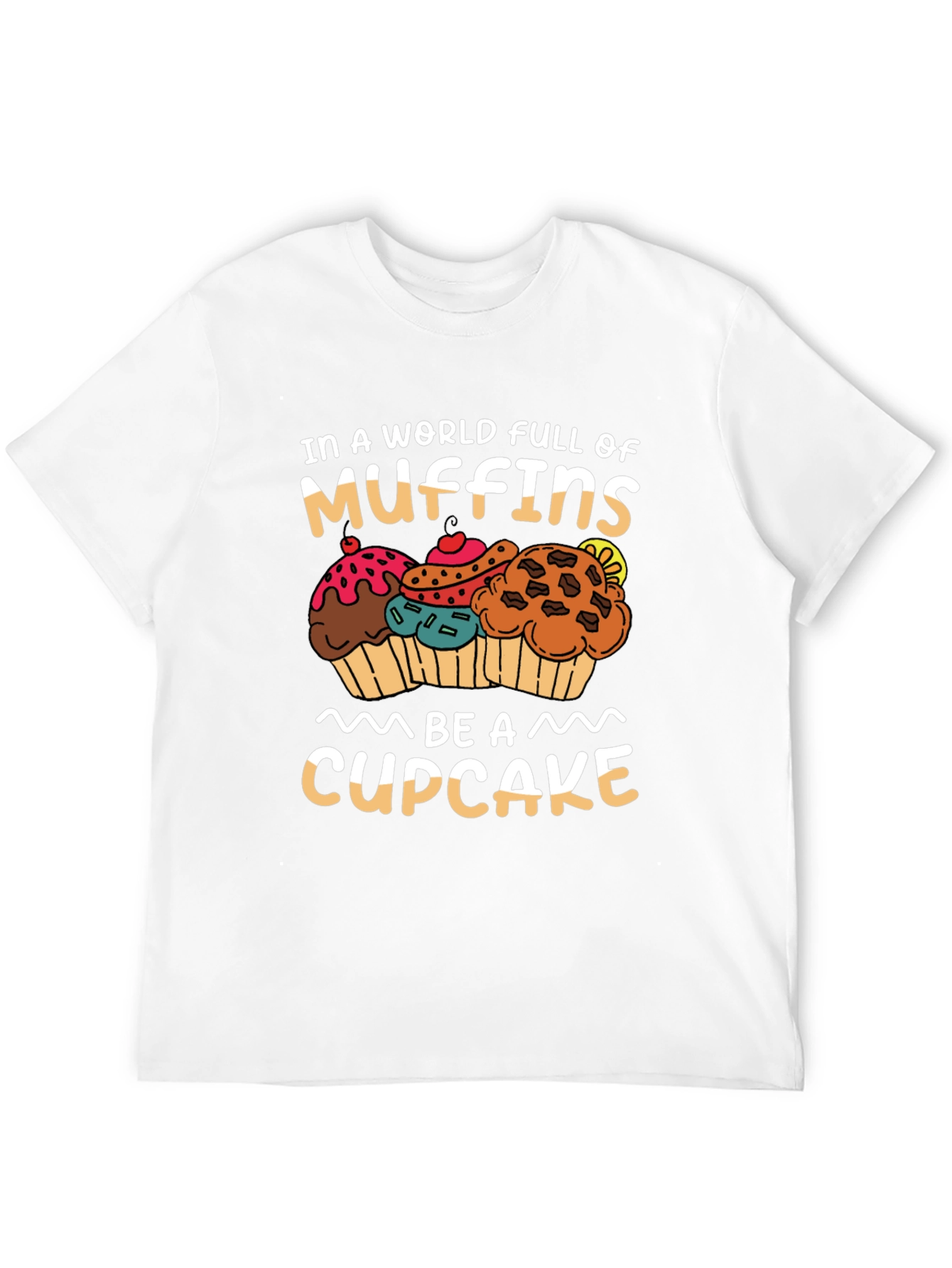 Black Muffin vs Cupcake Graphic Tee - Sweet Treat Shirt view 12