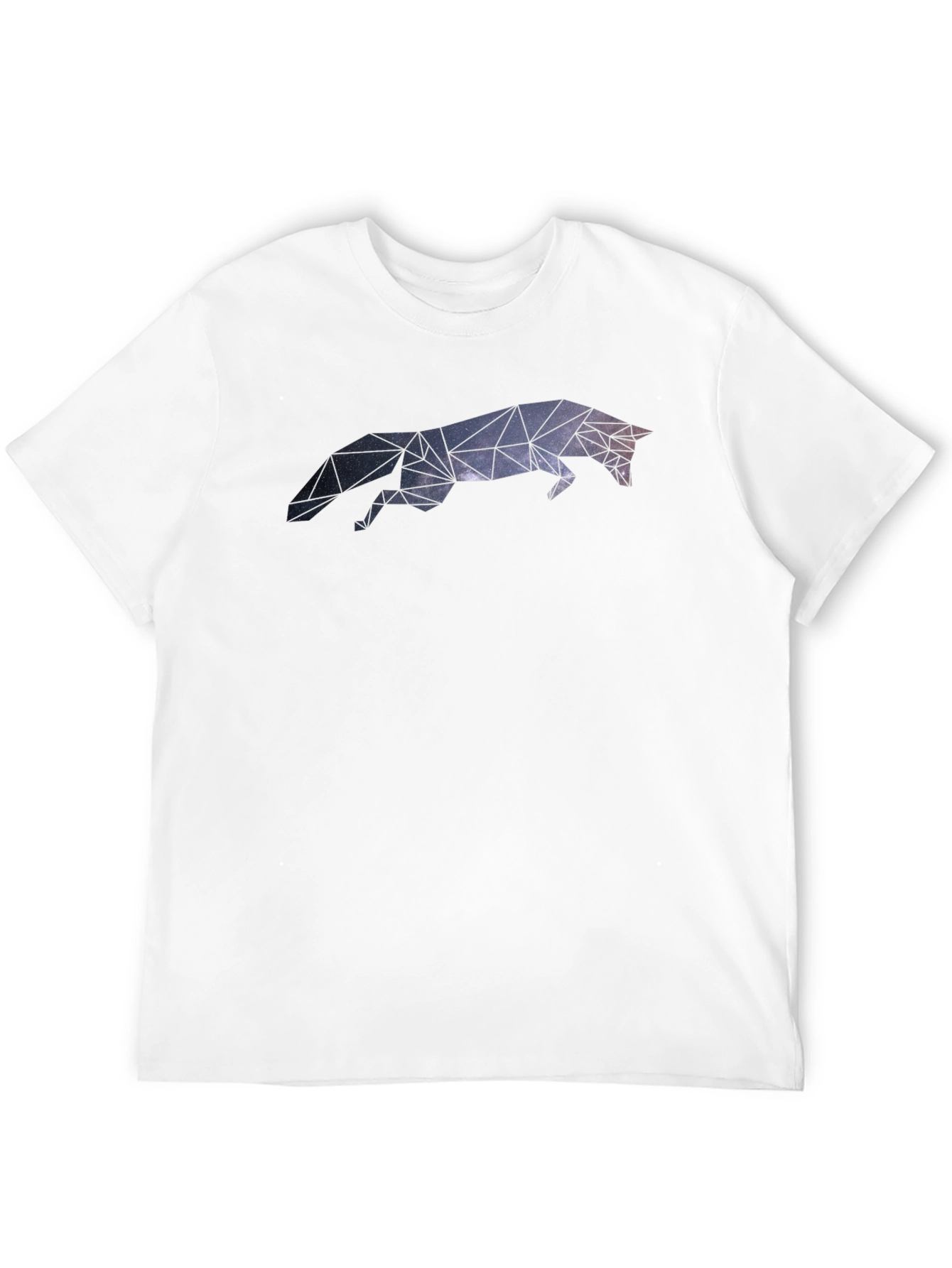 Black Geometric Galaxy Fox Black T-Shirt view 12