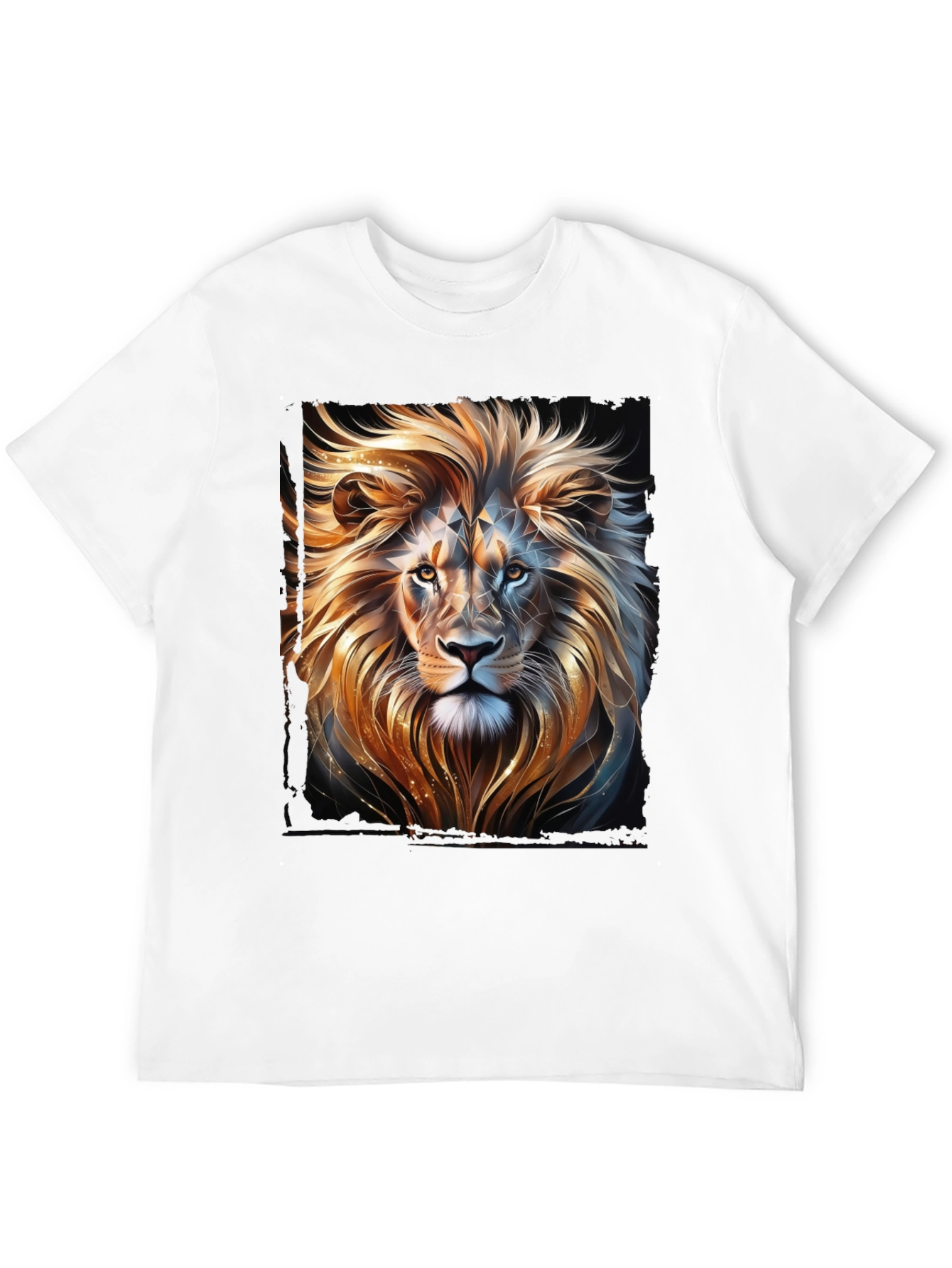 Black Lion Graphic T-Shirt - Black, Stylish Animal Print view 12
