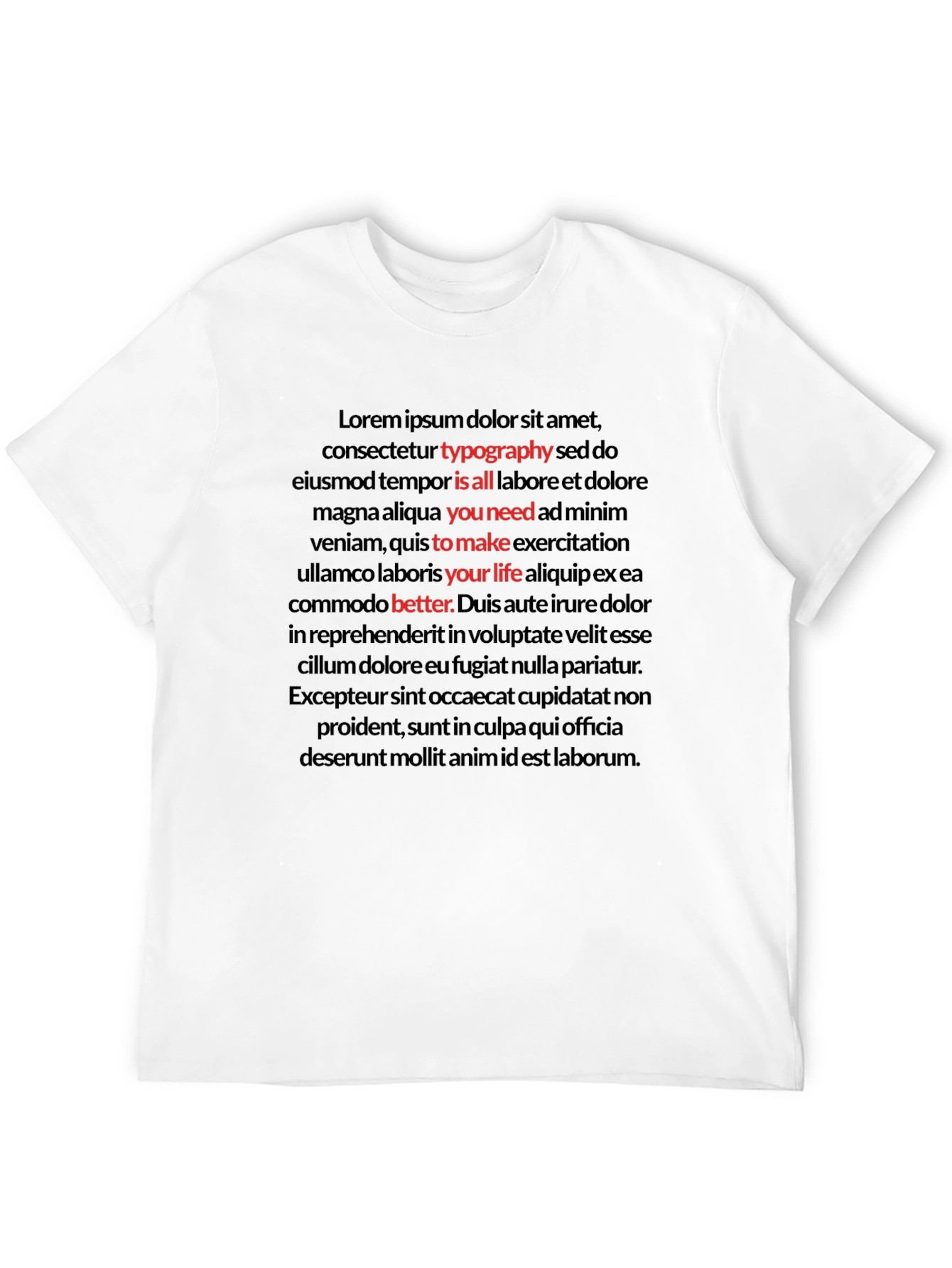 Black Typography Lorem Ipsum T-Shirt - Is All You Need view 12