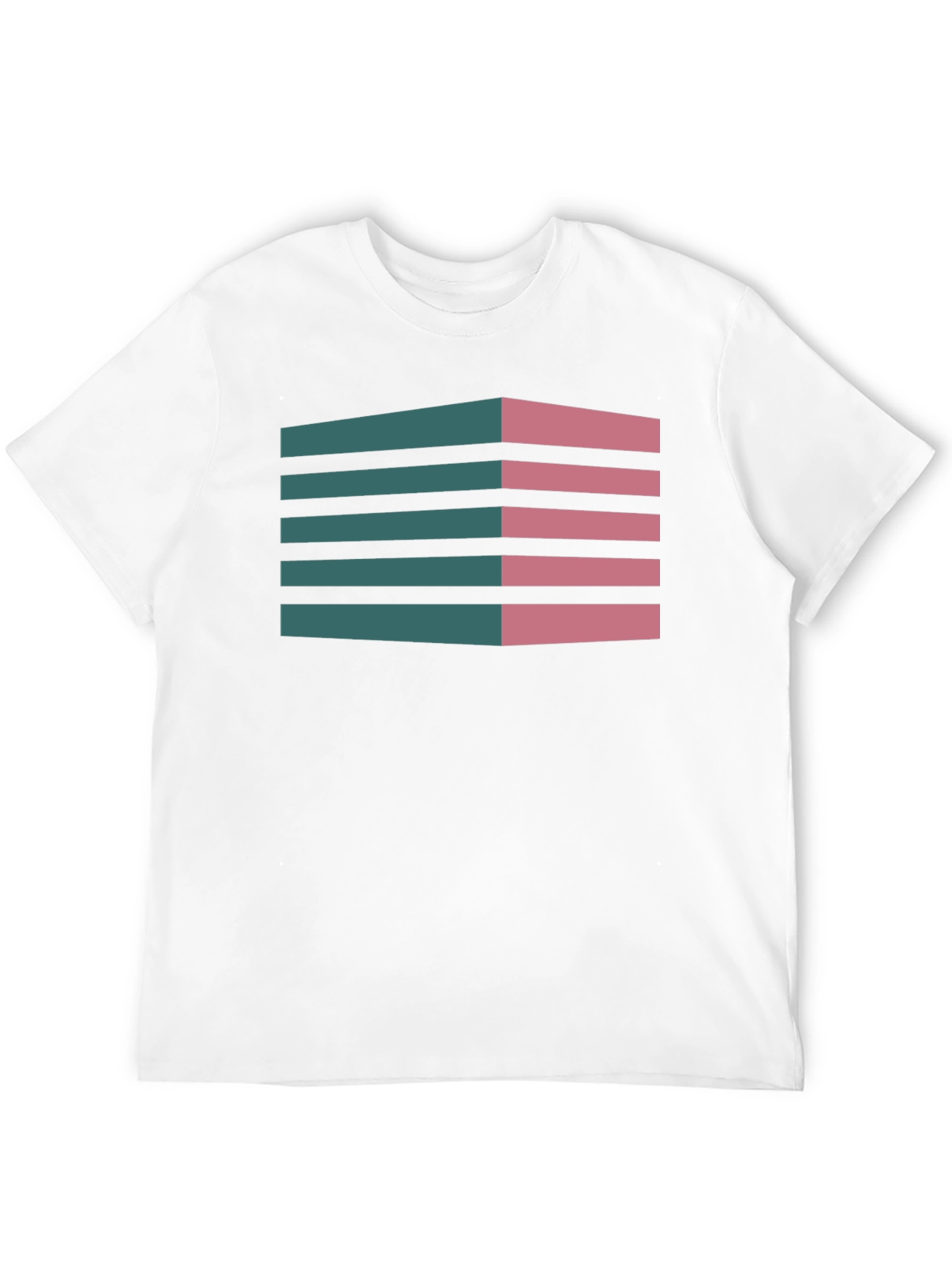 Black Geometric 3D Stripes T-Shirt view 12