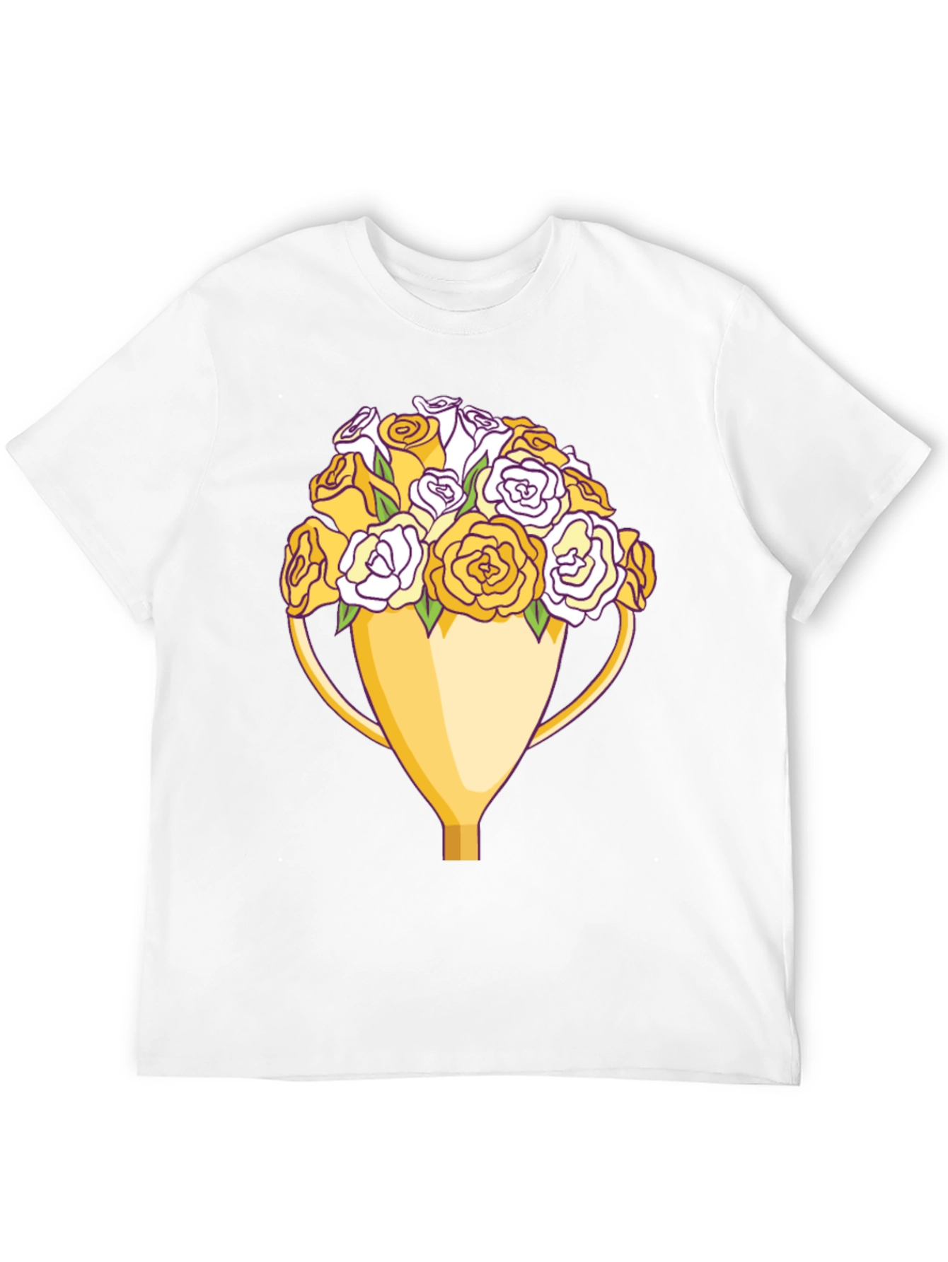 Black Floral Trophy Graphic Tee - Unique Design view 12