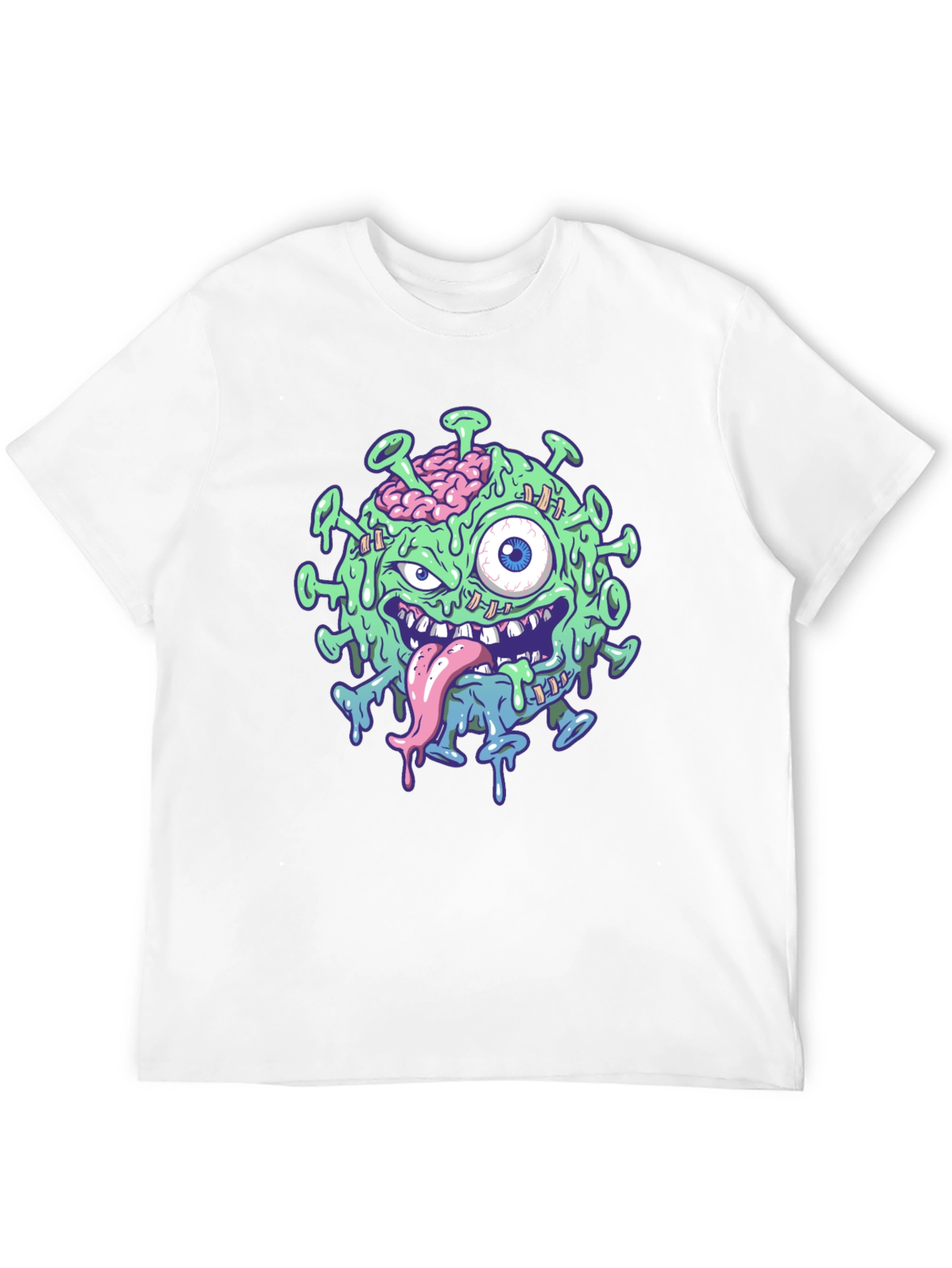 Black Zombie Virus Graphic T-Shirt - Black view 12