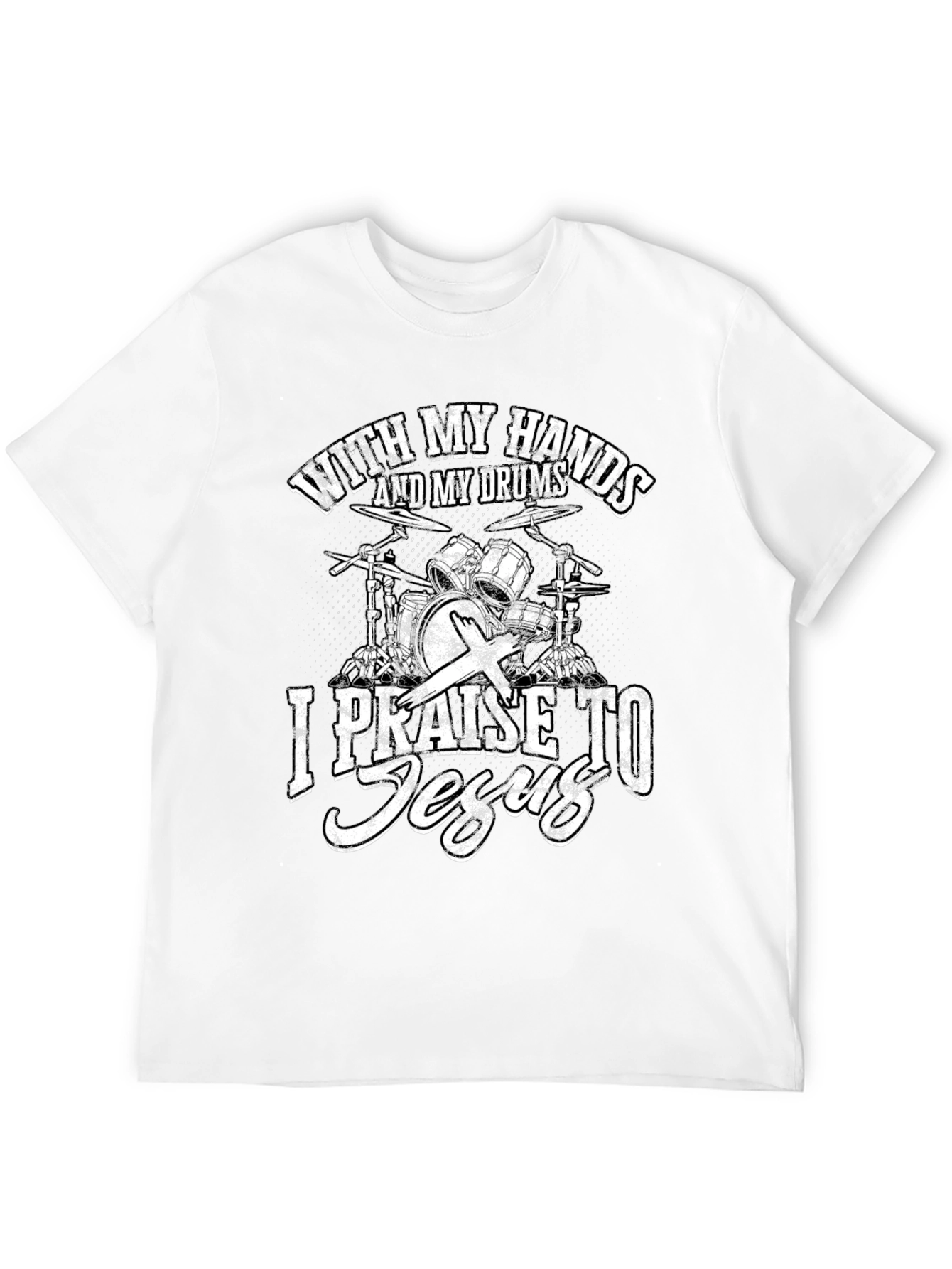 Black Drums and Jesus Graphic T-Shirt view 12
