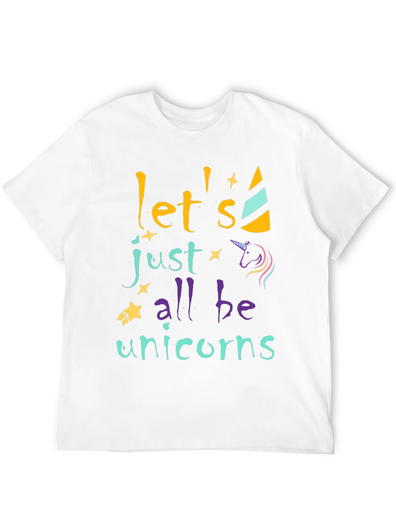 Black Let's All Be Unicorns Graphic Tee view 12