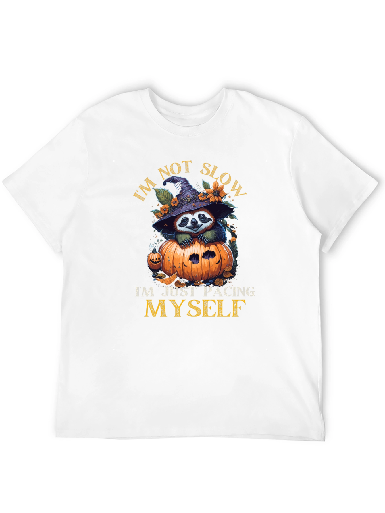 Black Funny Sloth Halloween T-Shirt - I'm Not Slow Pacing Myself view 12