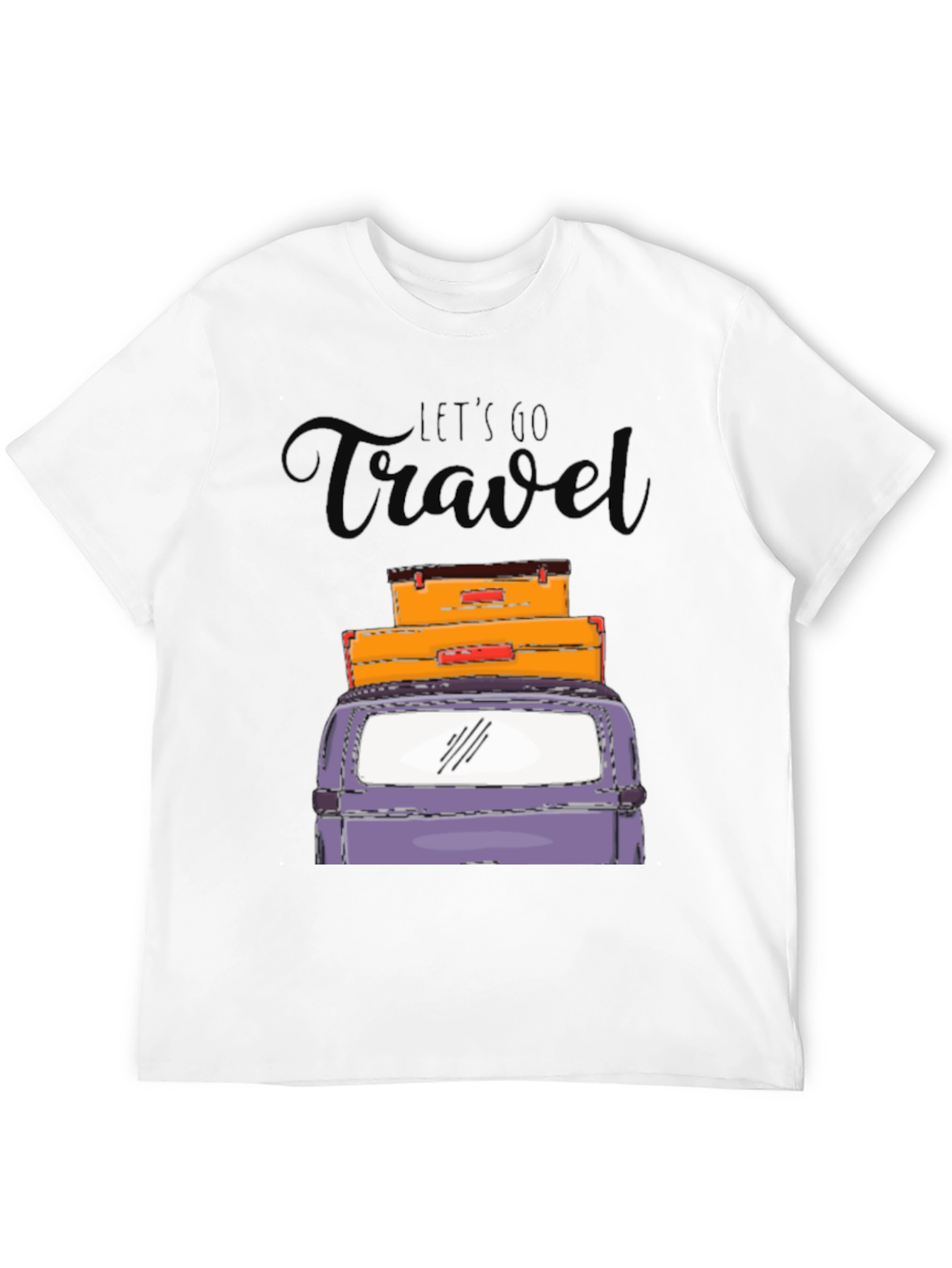 Black Let's Go Travel Graphic T-Shirt view 12