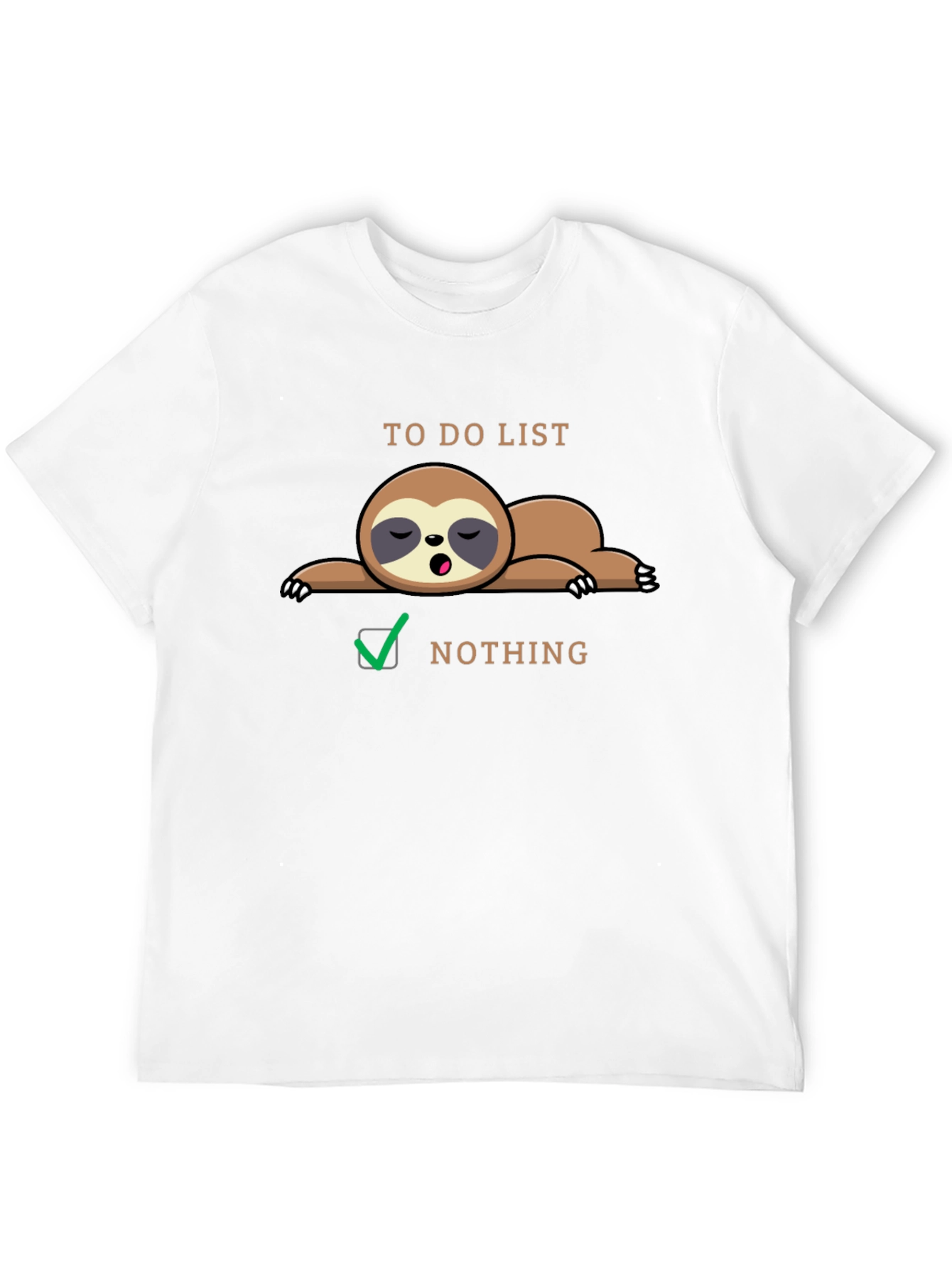 Black Lazy Sloth To-Do List Funny Graphic Tee view 12